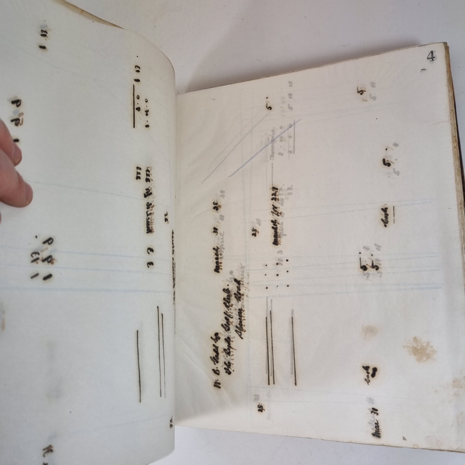 Antique Early 20th Letter Book Account Book Half Calf 29.5cm High Prop