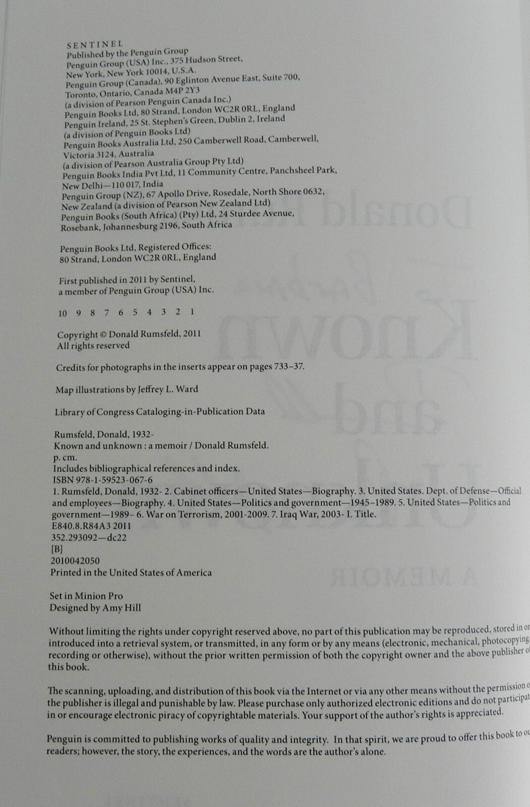 SIGNED Known and Unknown by Donald Rumsfeld