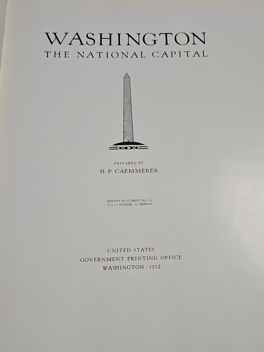 1932 HC Book “Washington – The National Capital” Caemmerer 736 Pages Limited #