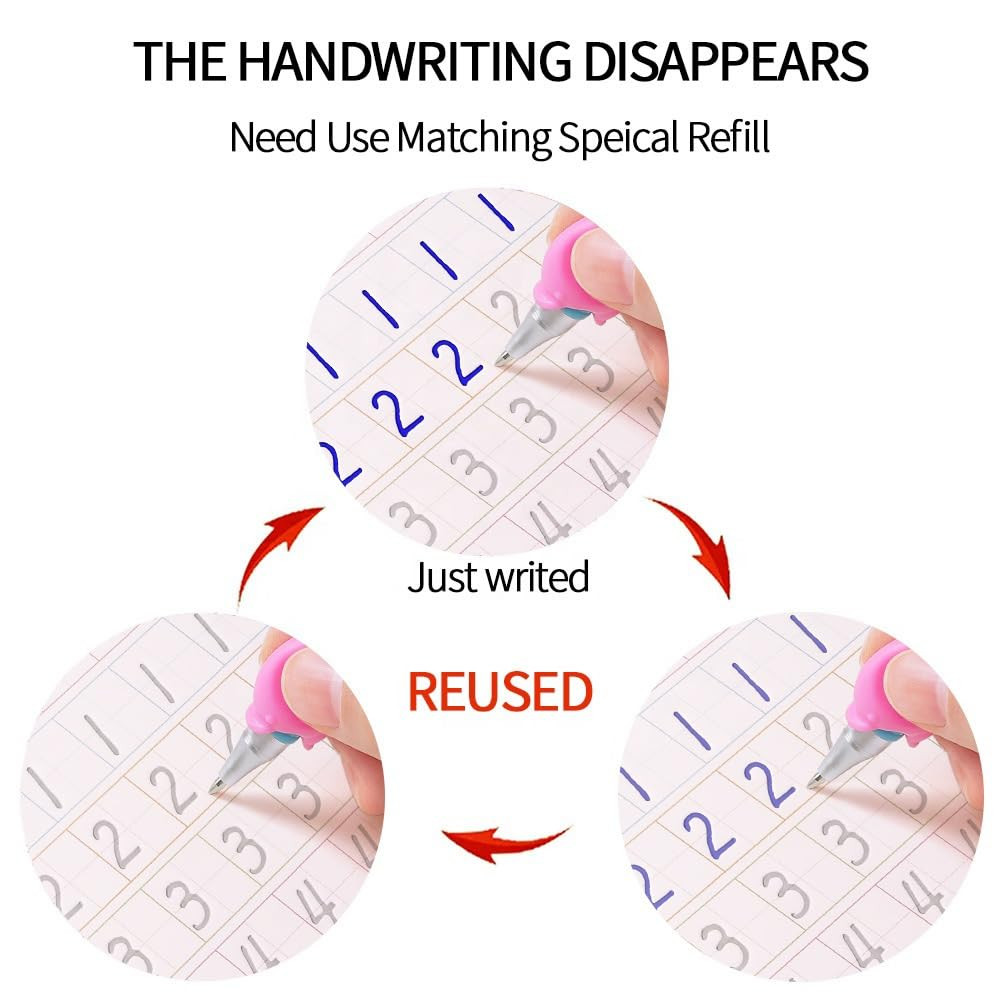 Magic Grooved Writing Practice Books, Reusable Handwriting Practice for Kids 3+