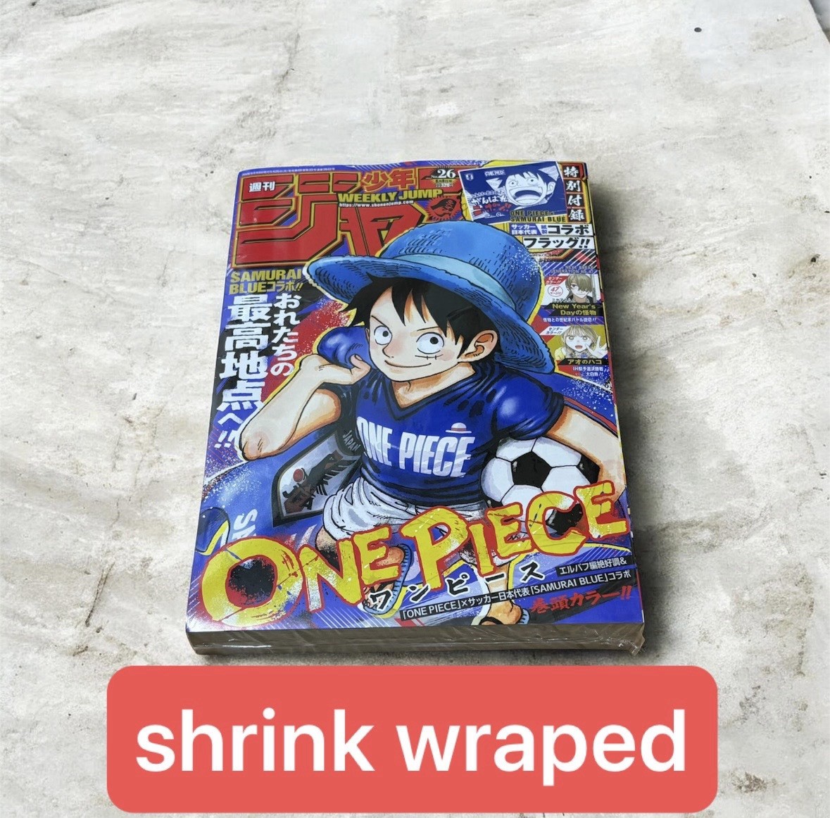 Weekly Shonen Jump 2026 No.26 ONE PIECE JAPAN SAMURAI BLUE Cover Flag Shrink