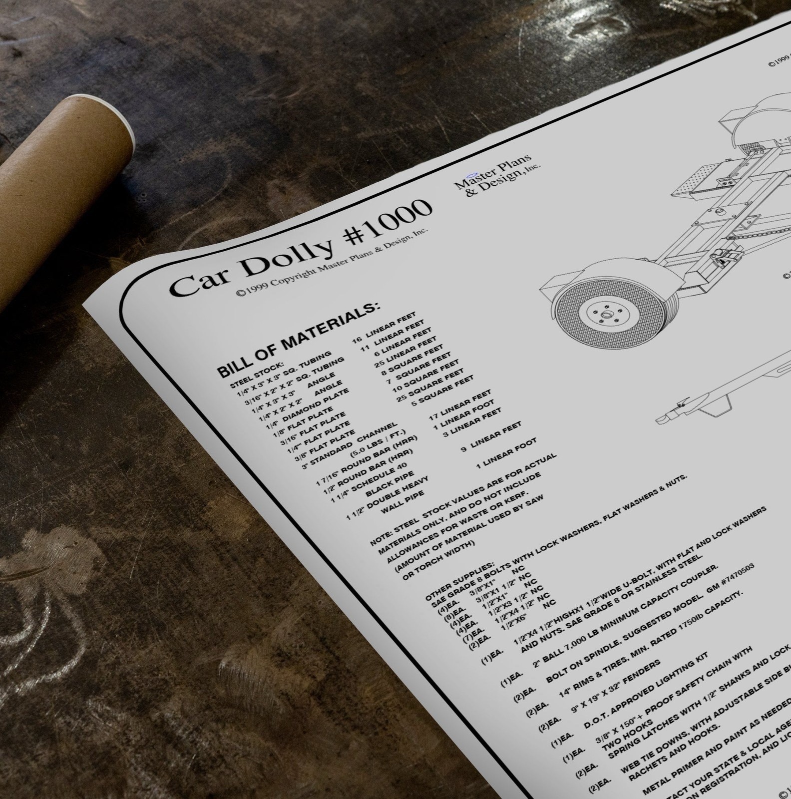 Plans To Build a Car Tow Dolly Guide, Step By Step Procedures,