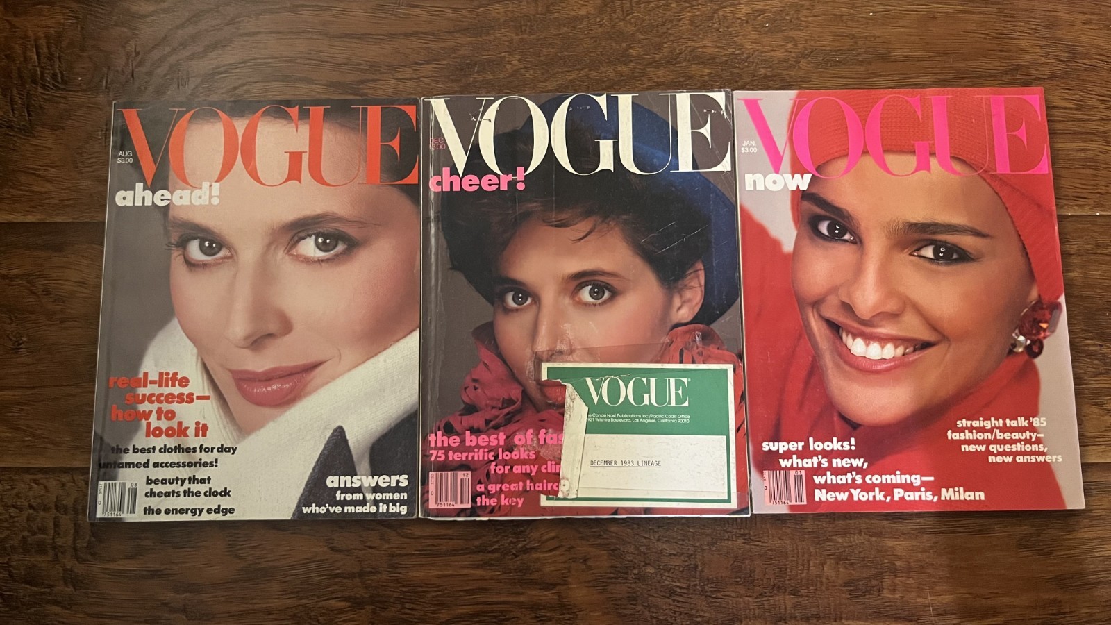 Vintage Lot of 3 – 1983 & 1985 VOGUE Magazine Collector Set Fashion