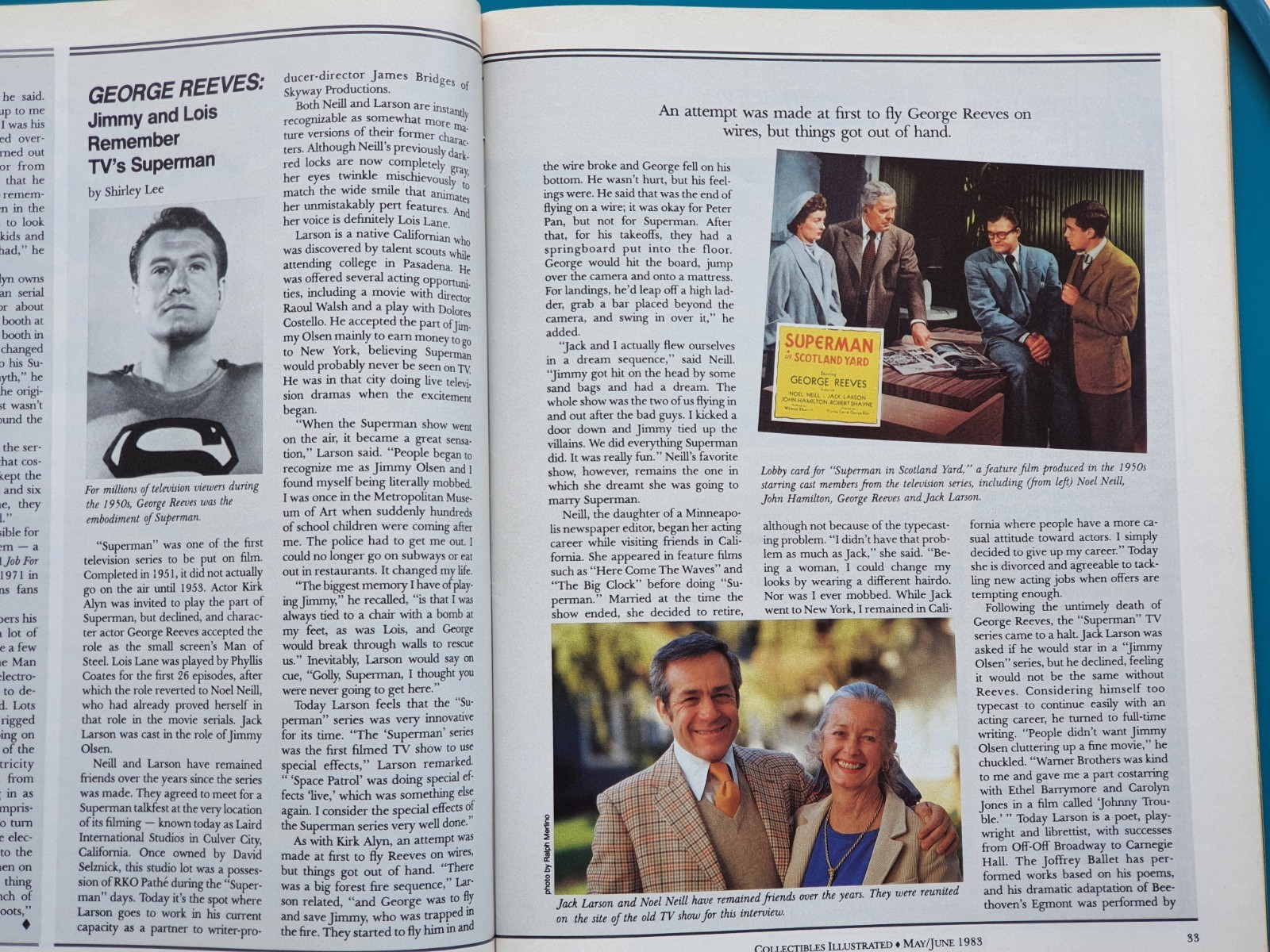 Collectibles Illustrated 1983 Superman George Reeves Christopher Reeve Amos Andy