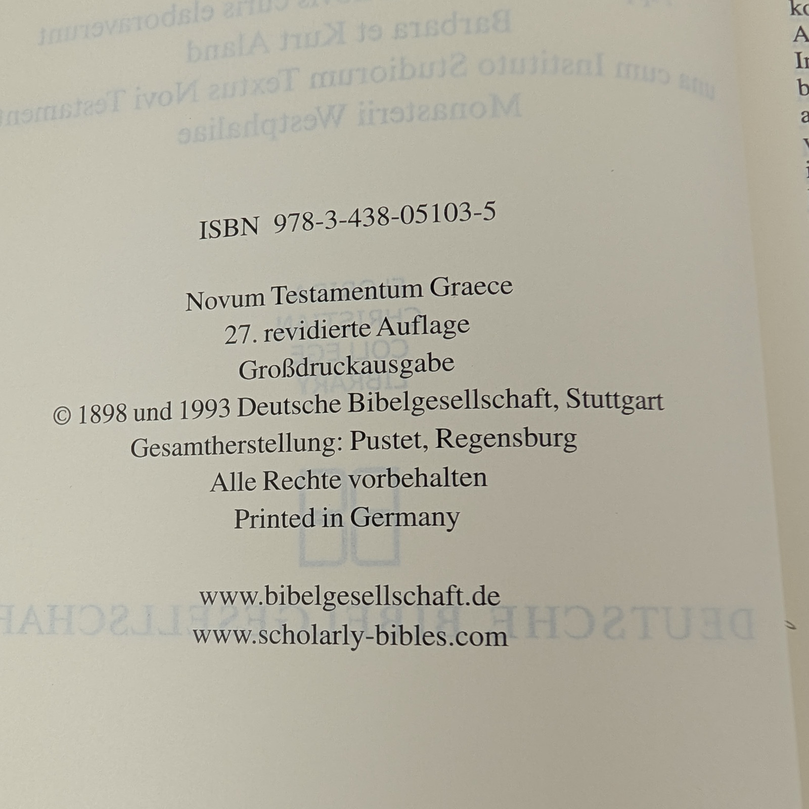 Nestle-Aland: Novum Testamentum Graece, Großdruck – 2007, 27th Revised, HC DJ