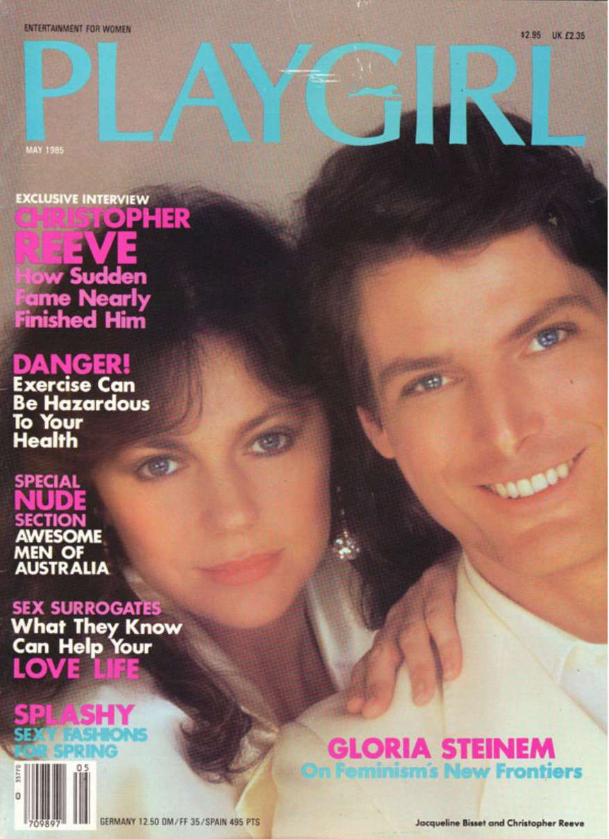 PLAYGIRL May 85 CHRISTOPHER REEVE Superman AUSSIES Jacqueline Bisset PAT LARKIN