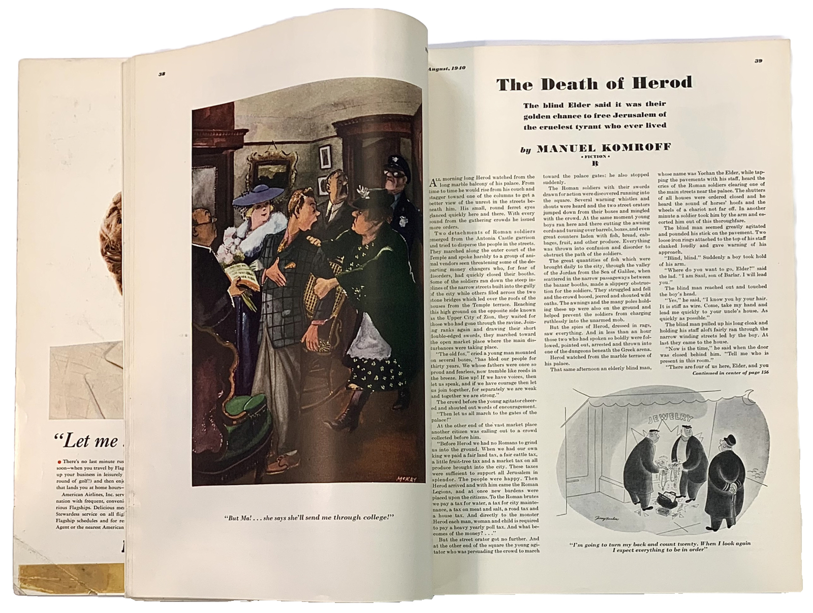 Esquire The Magazine For Men August 1940 Fiction Art Sports Cartoons – 166 Pages