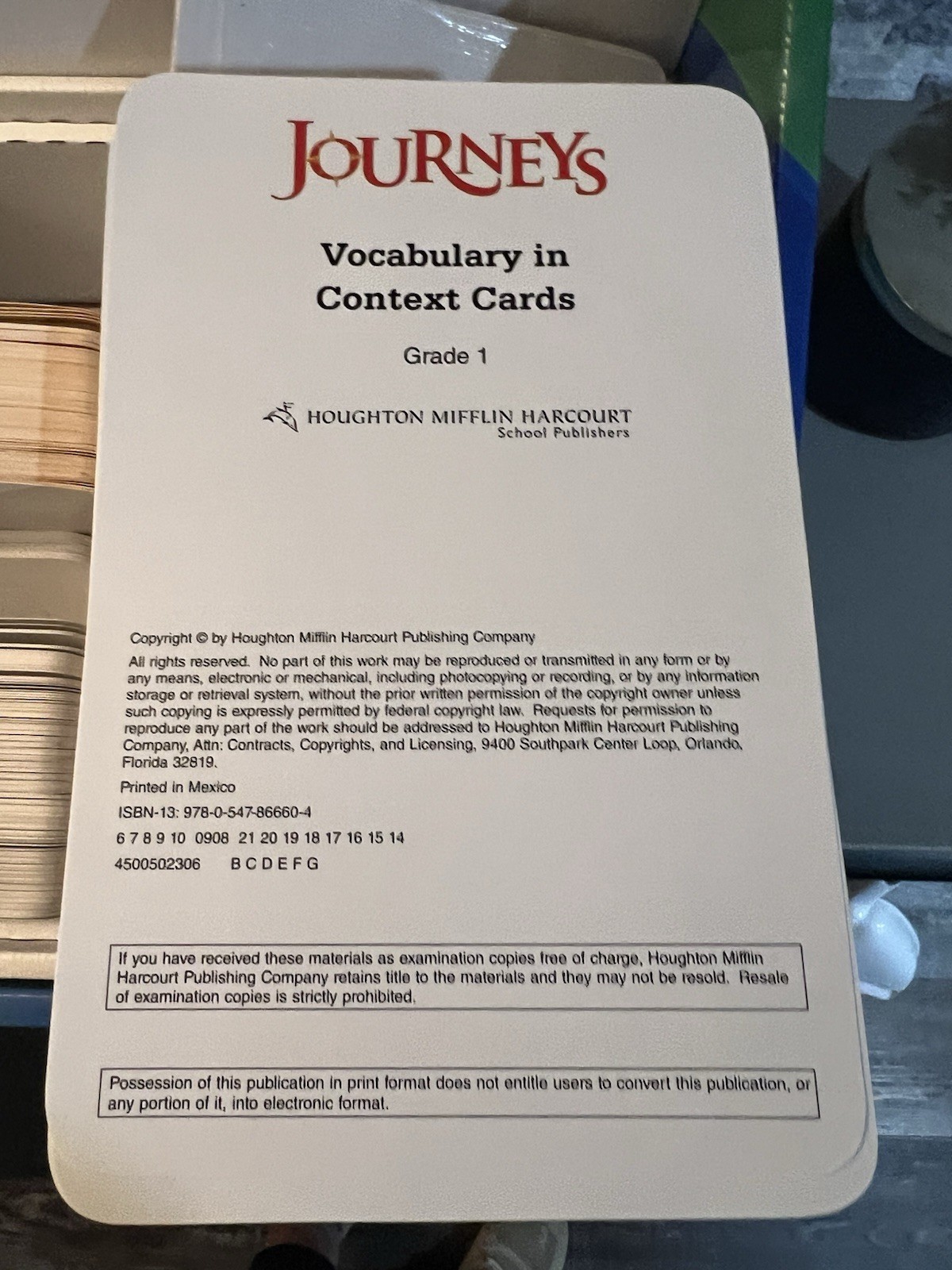 Journeys Grade 1 Instructional Cards Kit Complete HMH Common Core