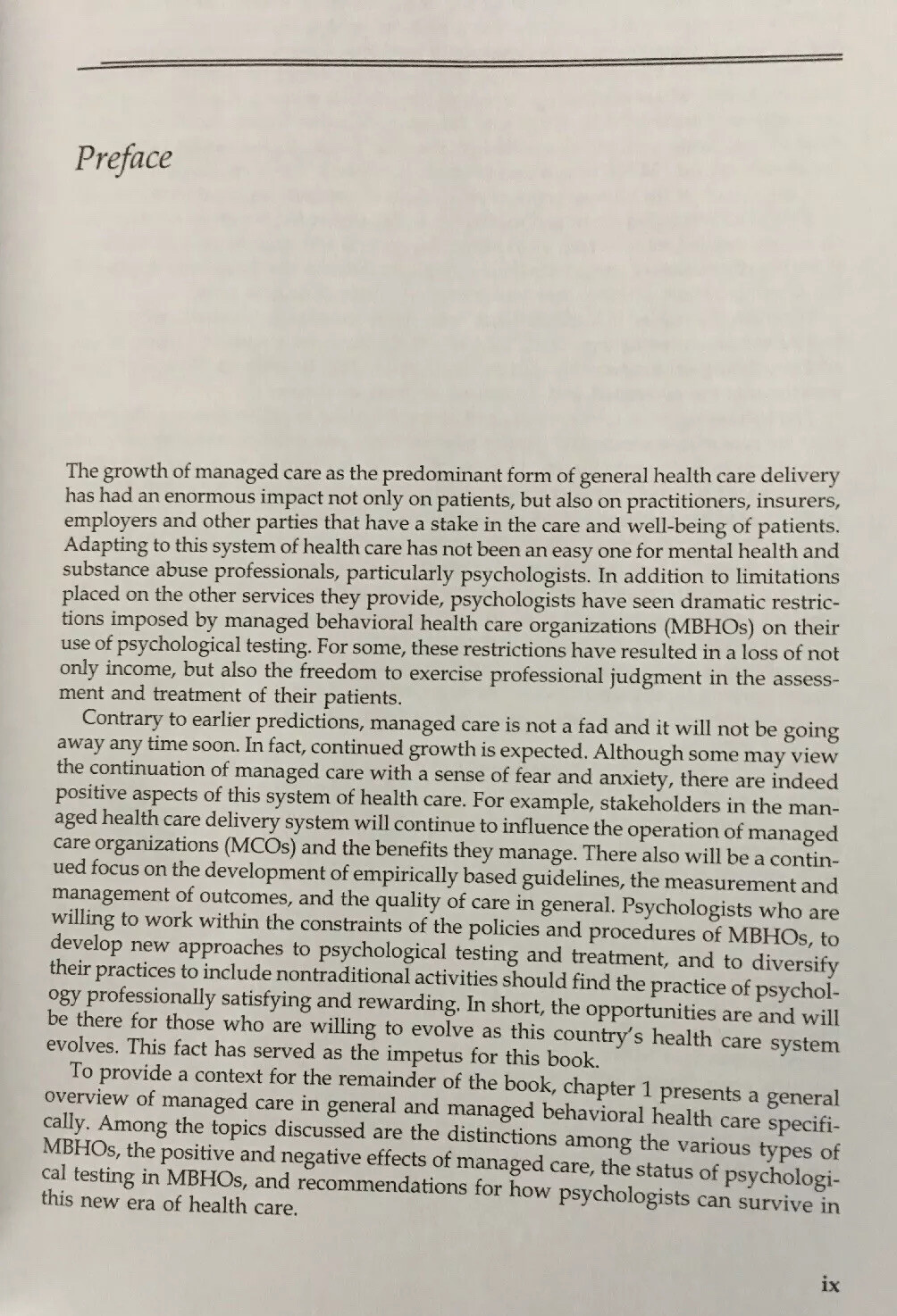 Psychological Testing in the Age of Managed Behavioral Health Care (2001) MINT!!