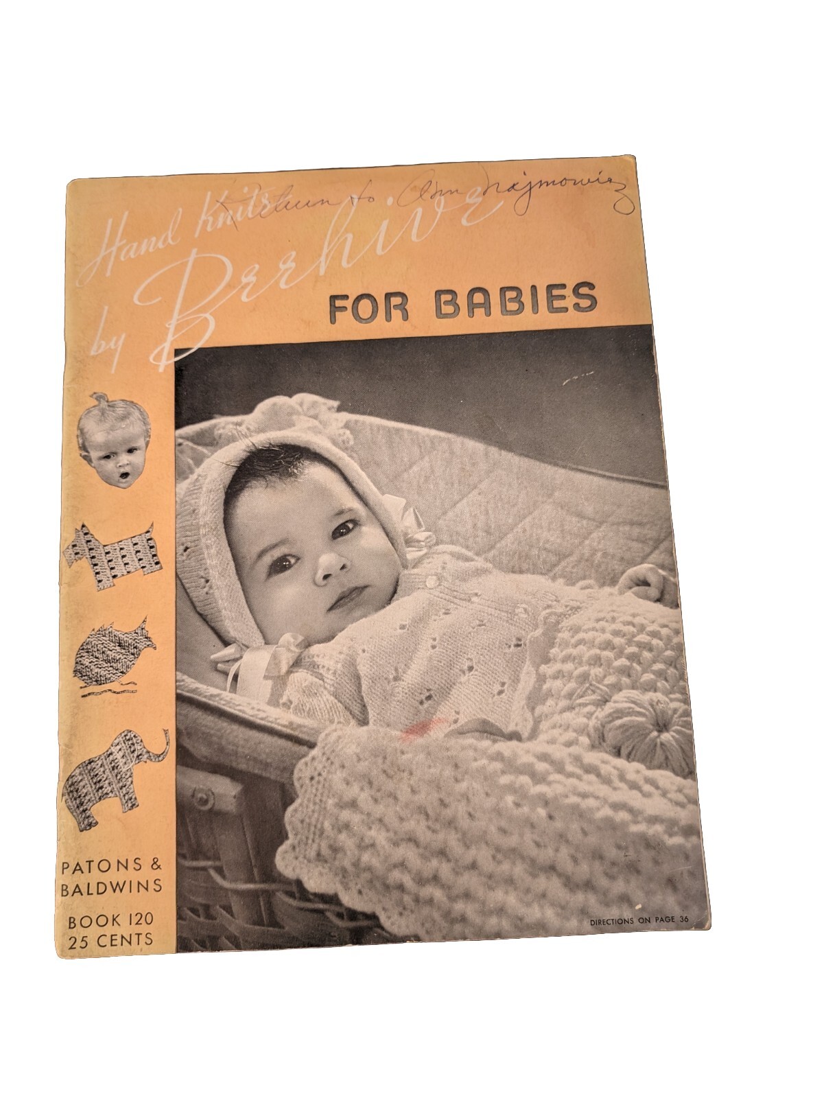 1946 Hand Knits by Bee Hive for Babies # 120-A 58 Pages Patons & Baldwin Vtg