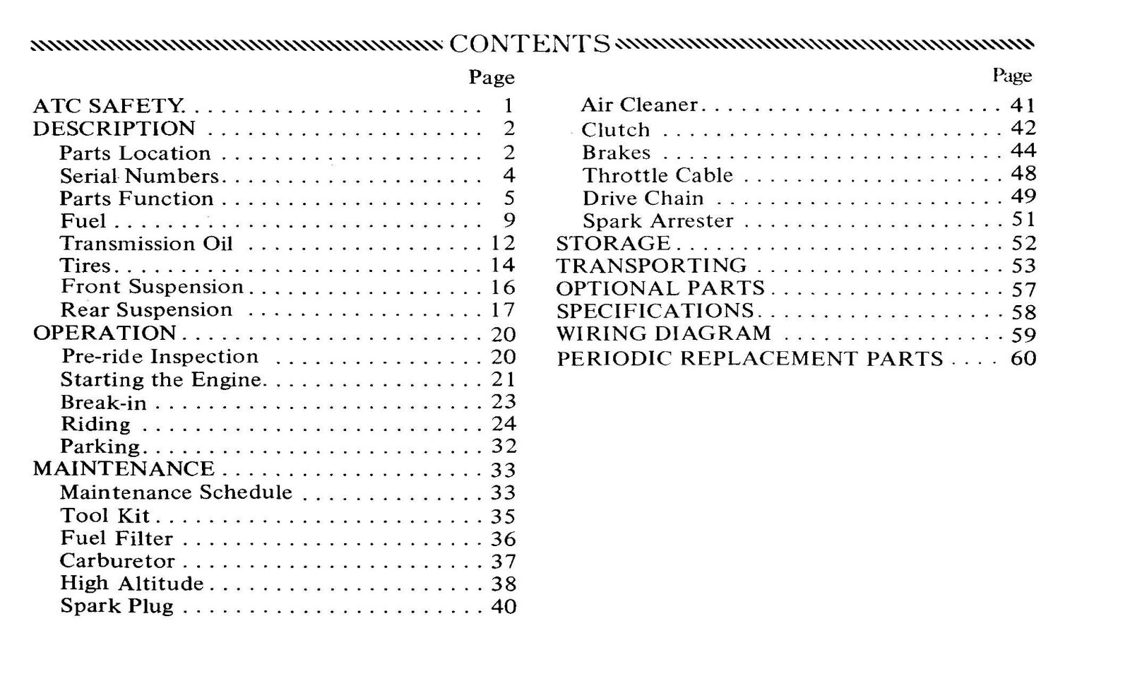 1983 Honda ATC250R Owner’s Manual 63 Pages