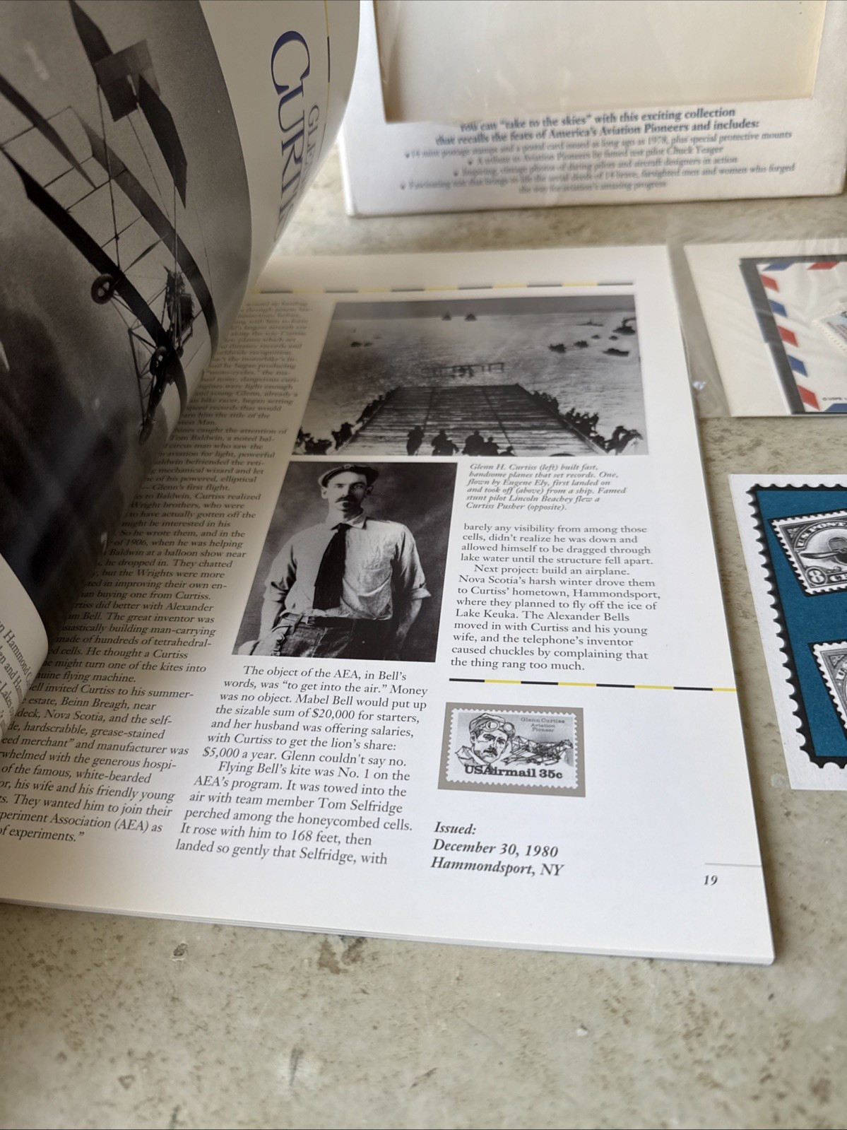 Aviation Pioneers A Collection of U.S. Stamps Book With Sealed Stamps