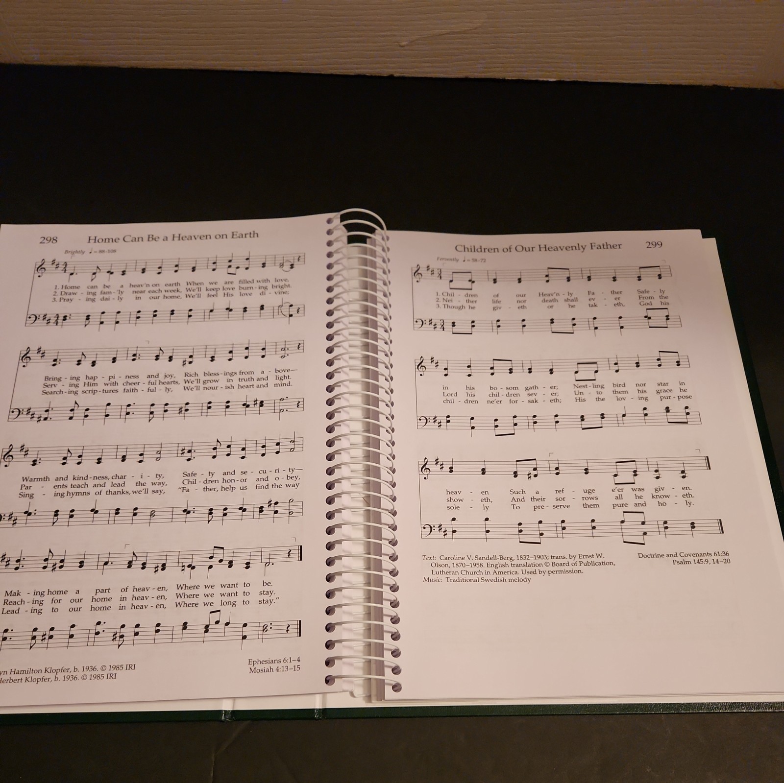 LDS Hymnbook – Large – Spiral Bound, 433 pages new like,hymn #s 1- 341,
