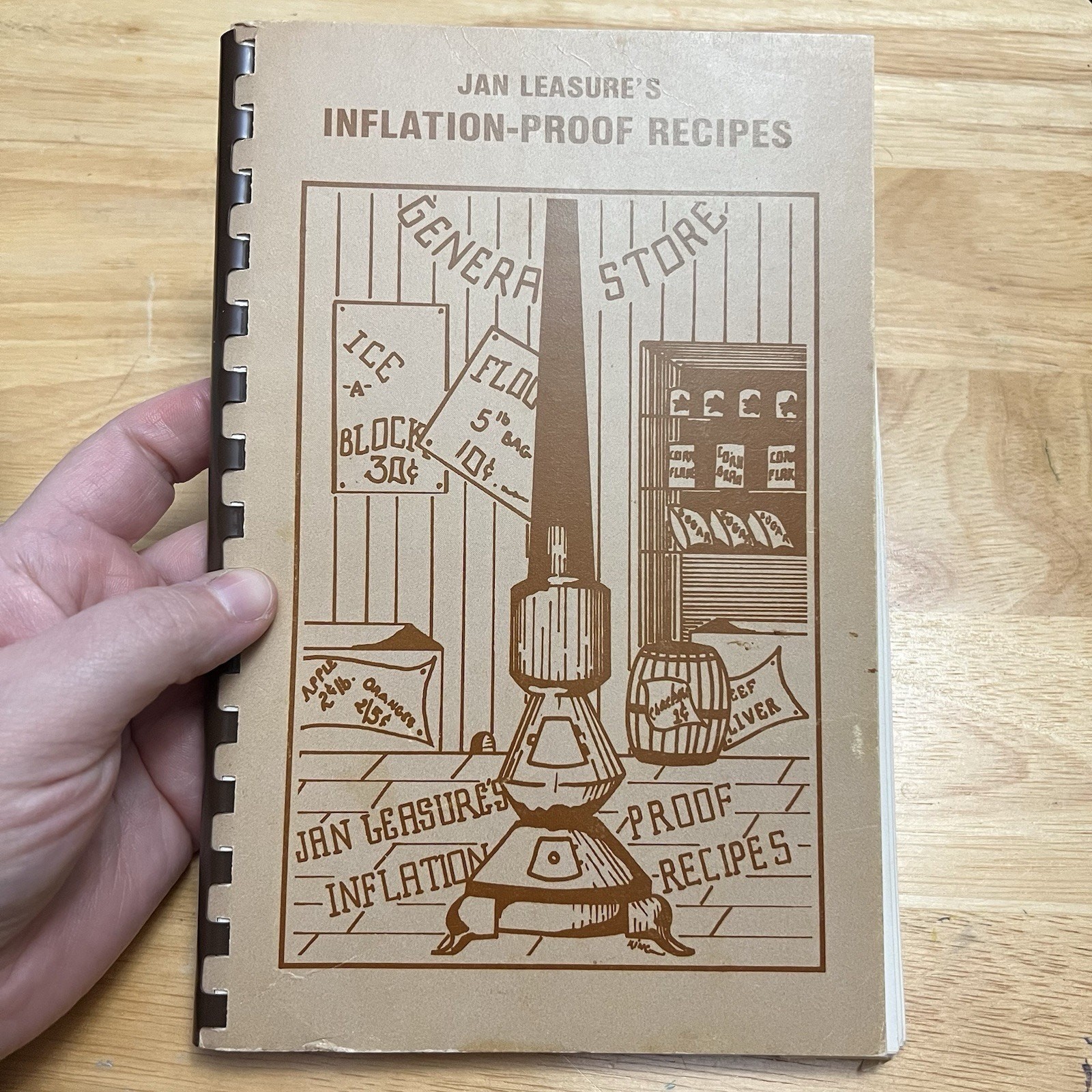Jan Leasures Inflation Proof Recipes Spiral Bound Cookbook Vintage 1980