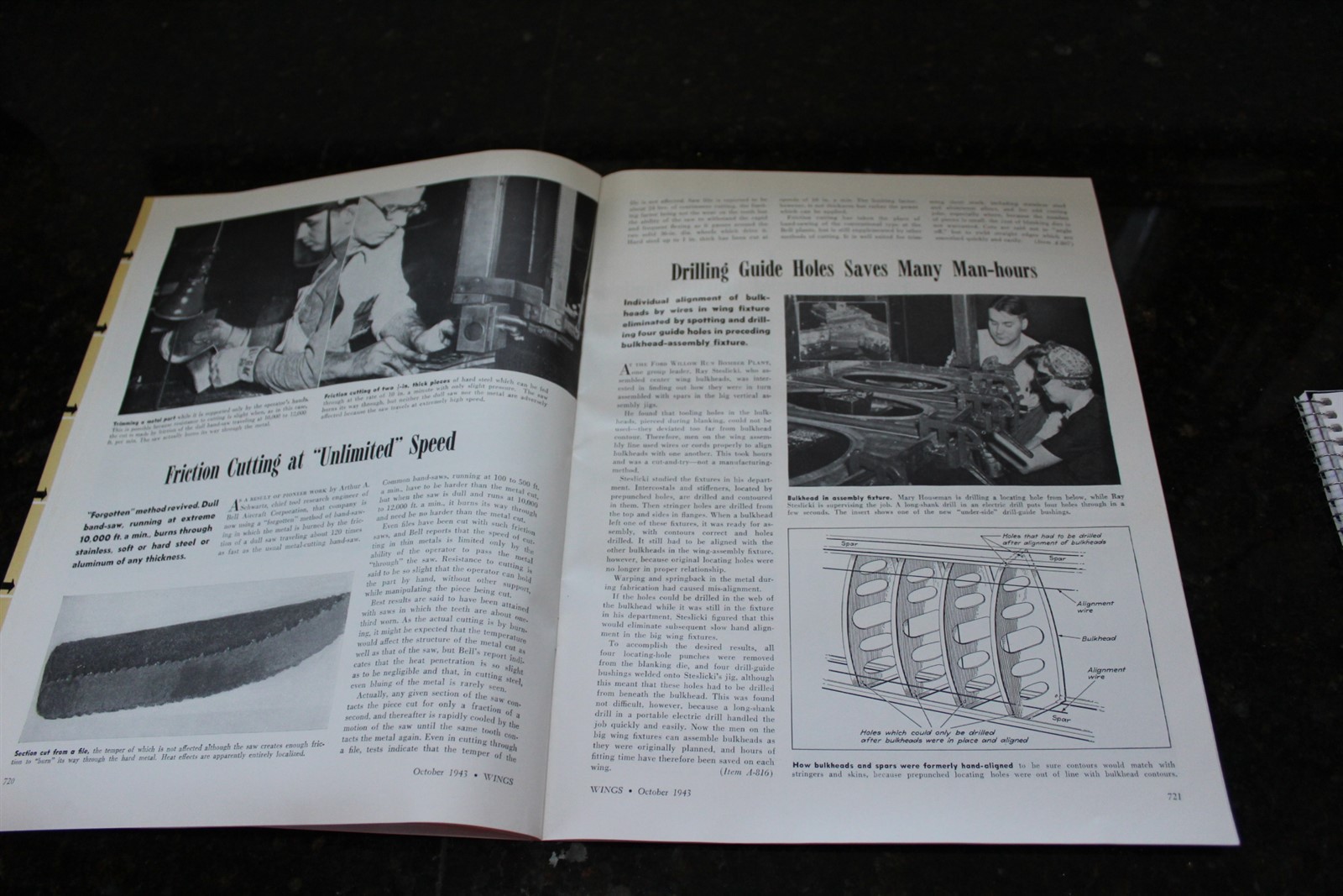 Vintage Oct. 1943 Wings Magazine Pages 697-736 Navy Fighter Pilot Cover