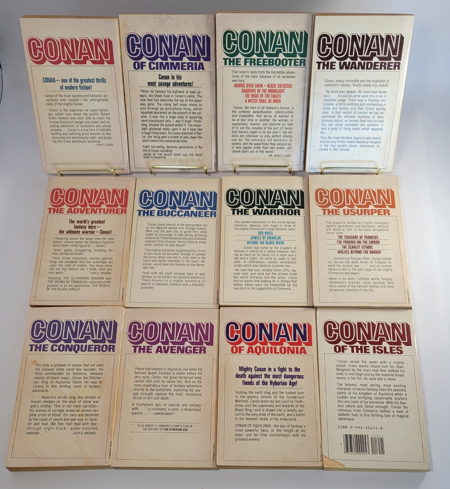 Conan Lot Robert E Howard #1-12 Complete Ace Vintage Fantasy Paperback