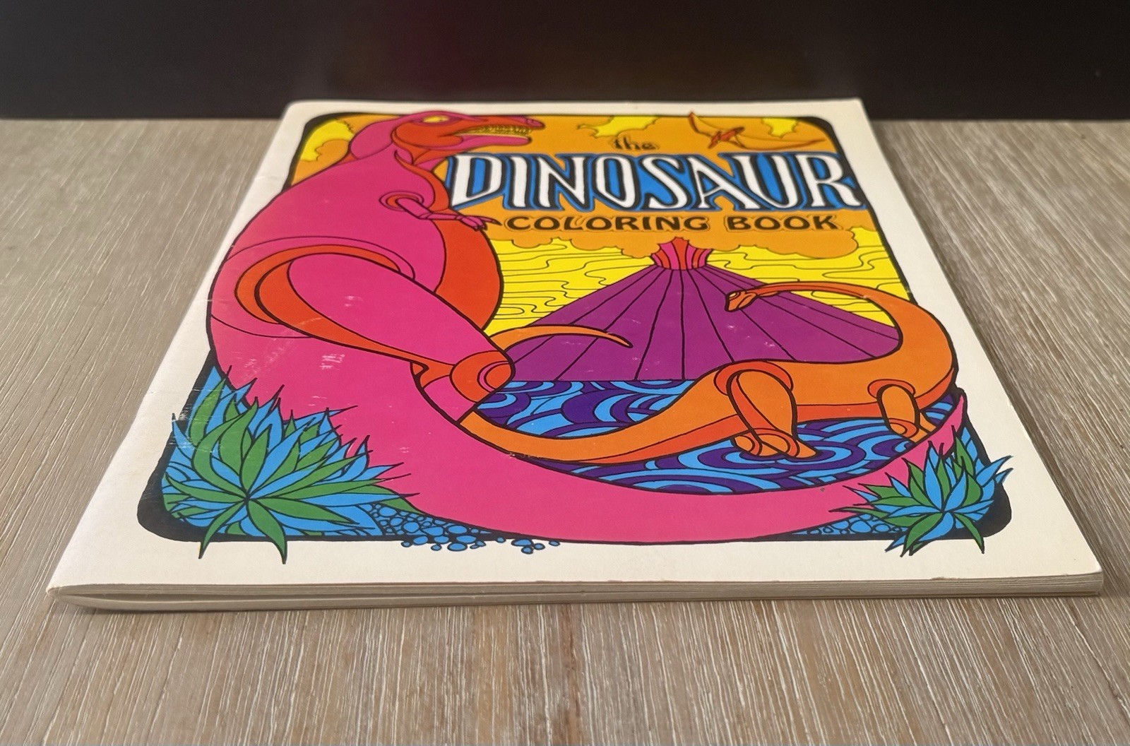 Dinosaur Coloring Book Troubador Press 1970 Retro Unused Oversized