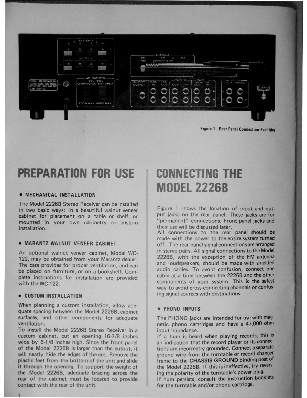 MARANTZ 2226B Stereophonic Receiver Handbook Of Instructions Manual SPIRAL CLOSU