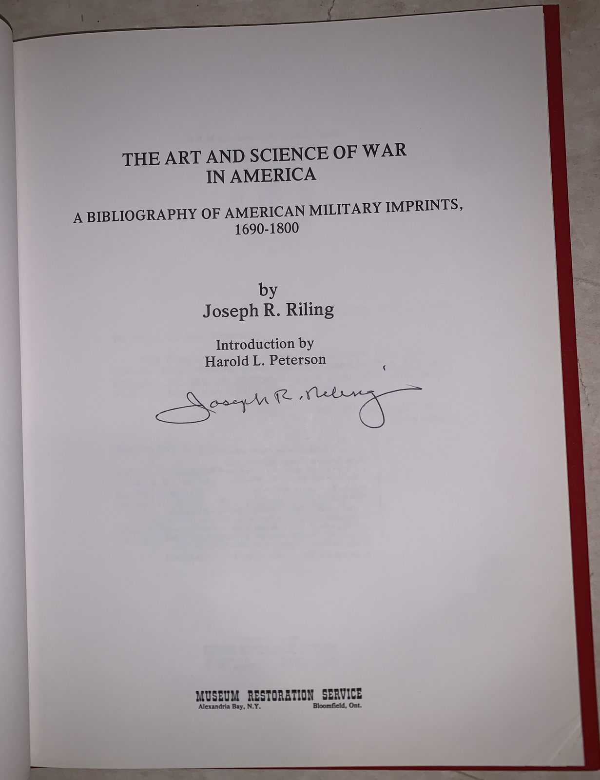 SIGNED, 1 of 650, ART & SCIENCE OF WAR IN AMERICA BIBLIOGRAPHY MILITARY IMPRINTS