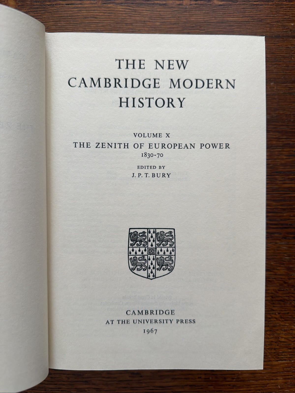 New Cambridge Modern History Vol X J. P. T. Bury 1967 European Power History