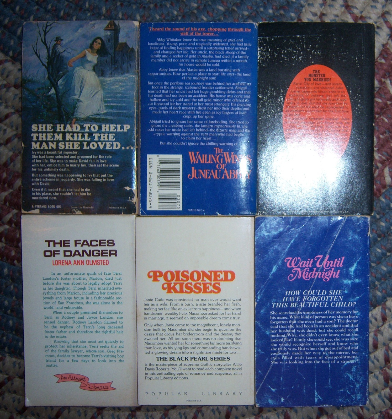 Lot of 6 gothic romance romantic suspense mystery horror vintage paperbacks