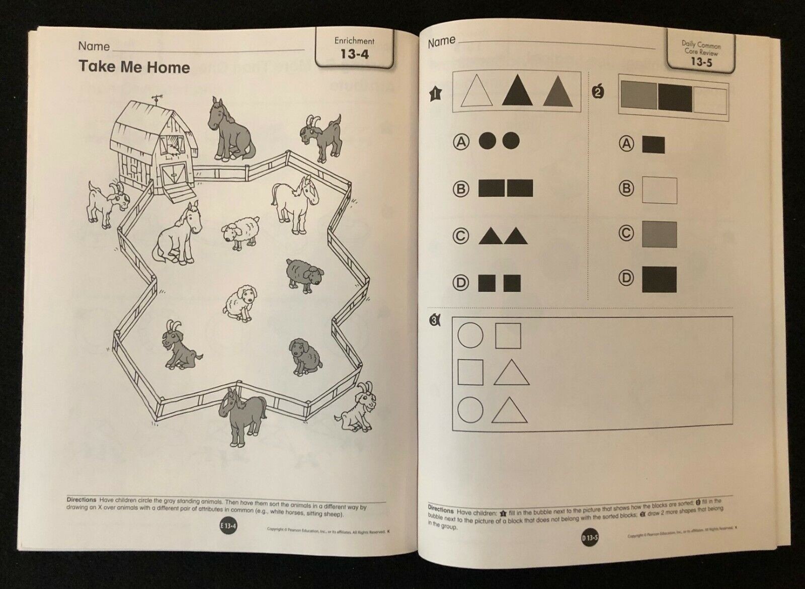 Pearson KINDERGARTEN enVision TEACHER’S RESOURCE MASTERS (2012)