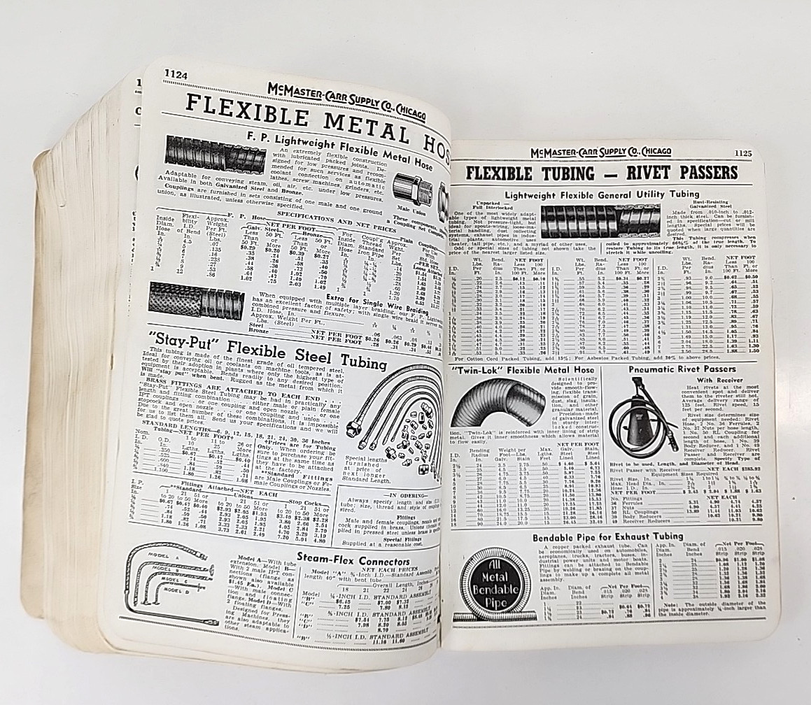 Vintage McMaster Carr Supple Co Catalog 57 Copyright 1950 (1600 Pages) Tools