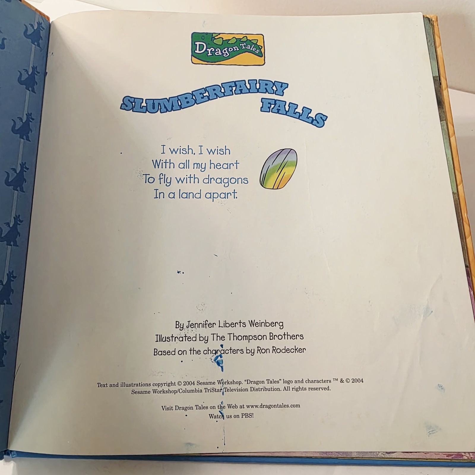 Vtg 2004 Slumberfairy Falls Dragon Tales Reading is Fun with a Dragon Volume 6