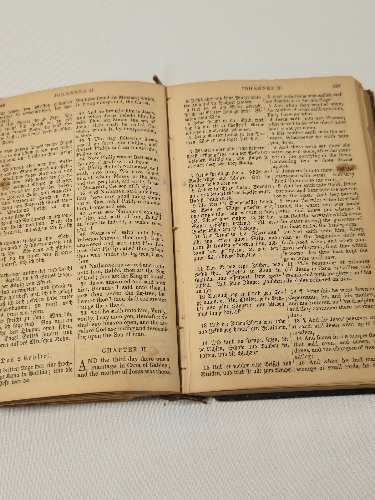 Antique 1882 German & English New Testament of the BIBLE American Bible Society