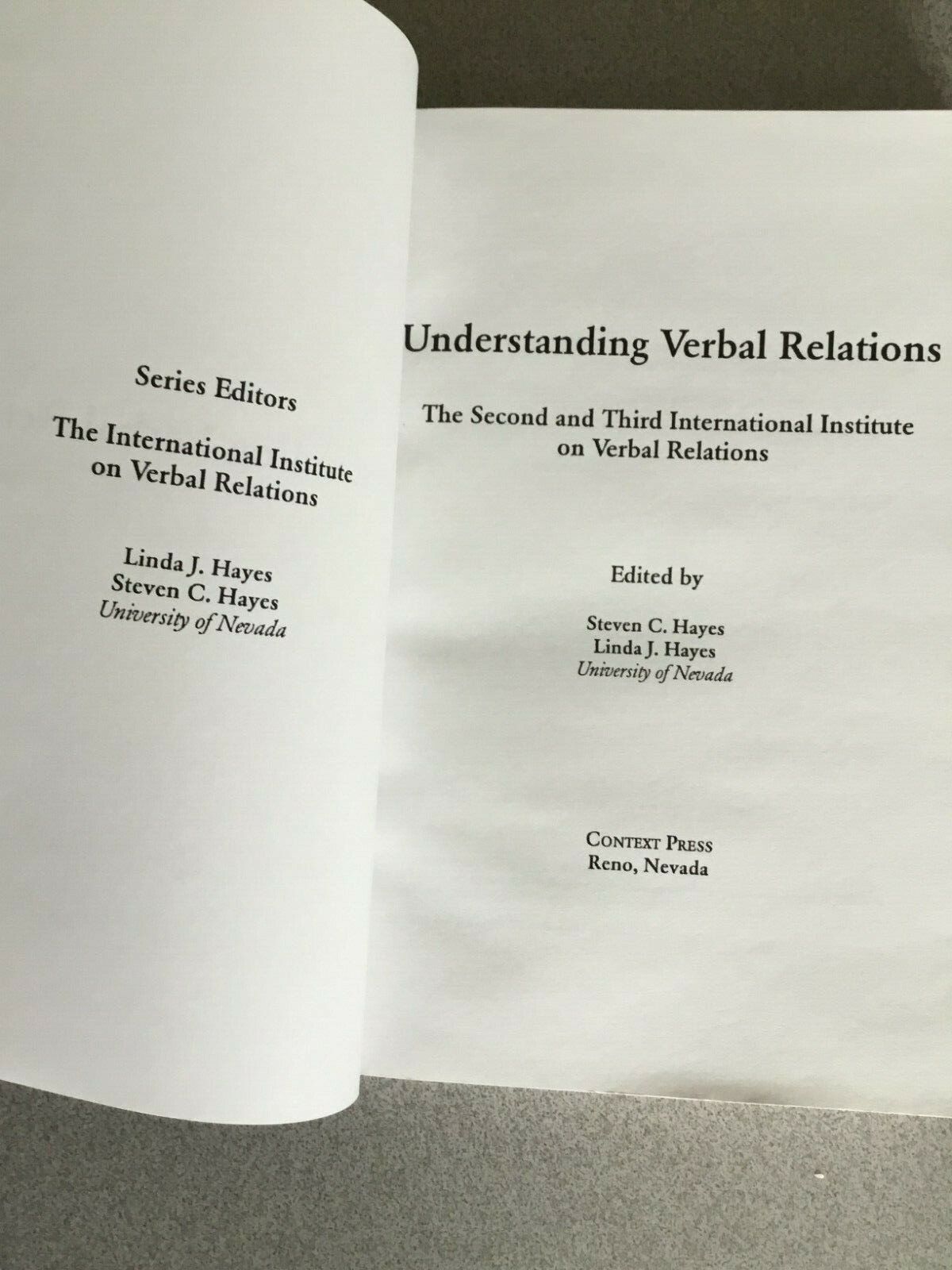 Understanding Verbal Relations (International Institute on Verbal Relations Seri