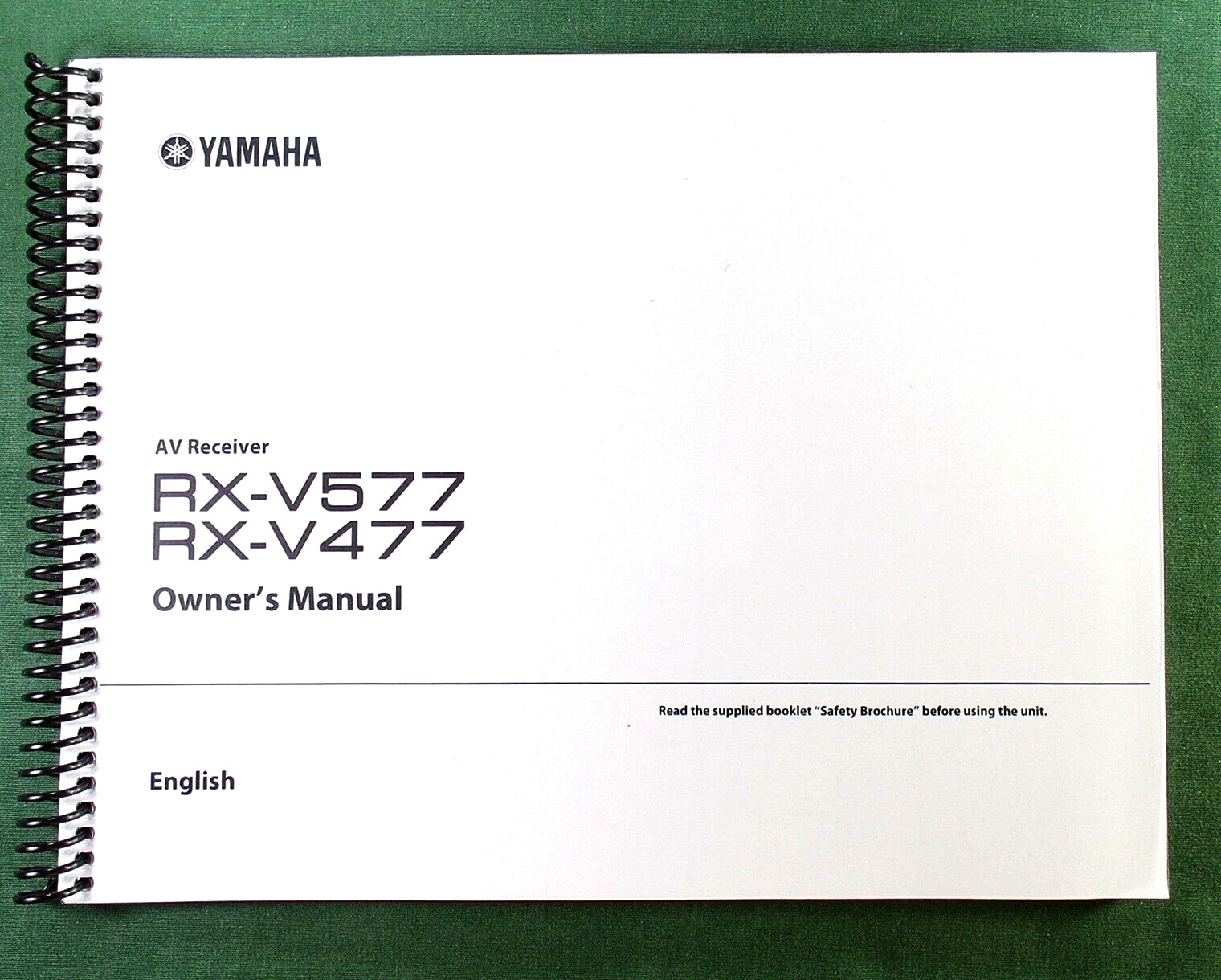 Yamaha RX-V477 Instruction Manual: Full Color 123 Pages & Protective Covers