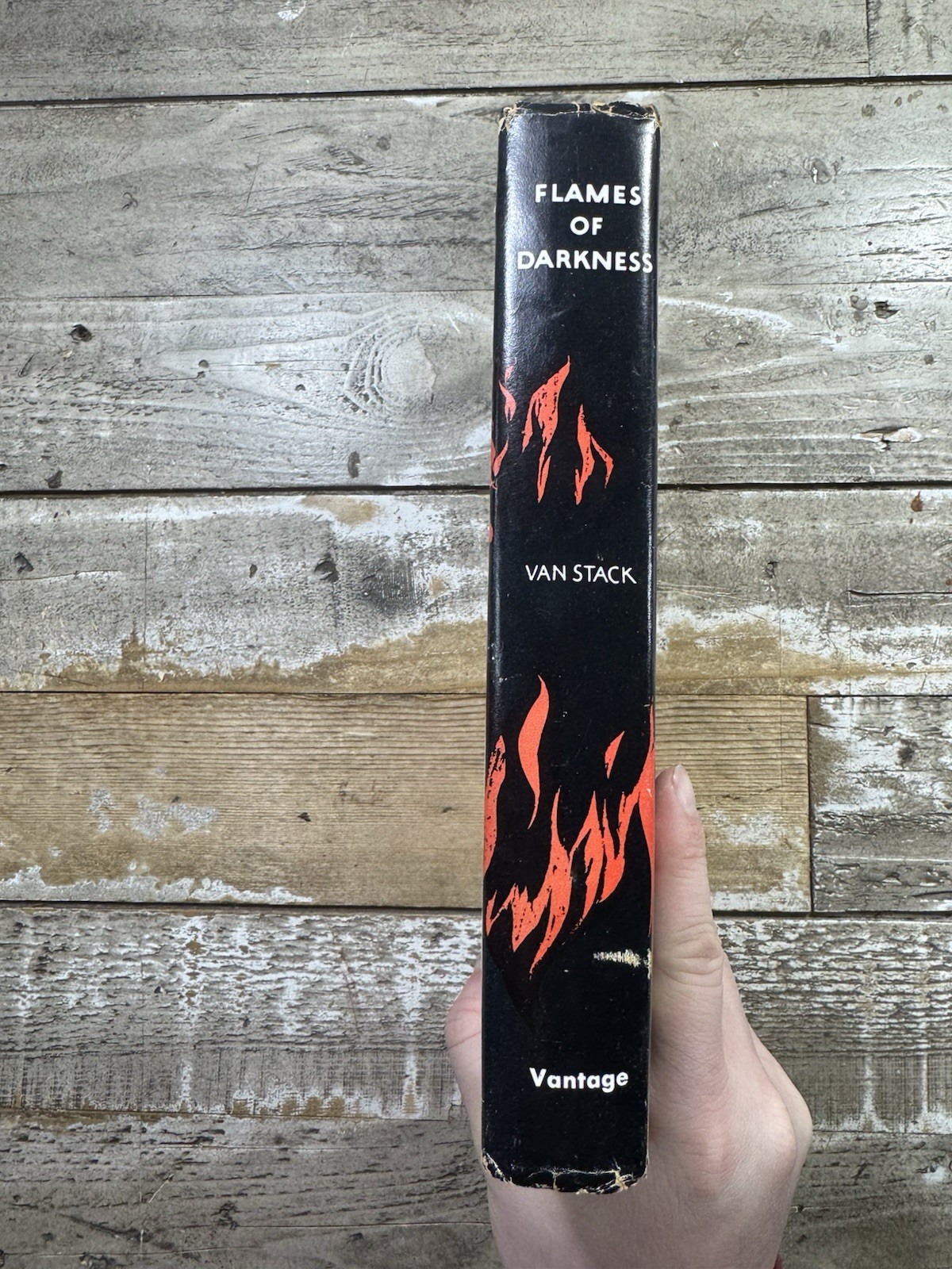 1954 Vintage Novel “Flames of Darkness” Dust Jacket, SIGNED H. Van Stack