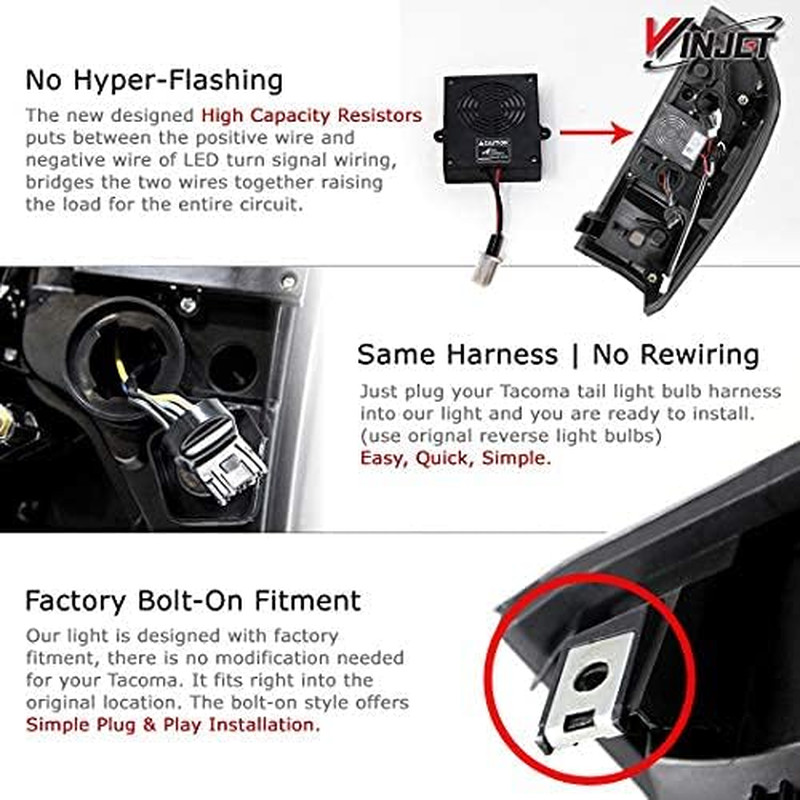 LED Taillights for 2016-2023 Toyota Tacoma Rear Tail Lights Assembly for [2016 2