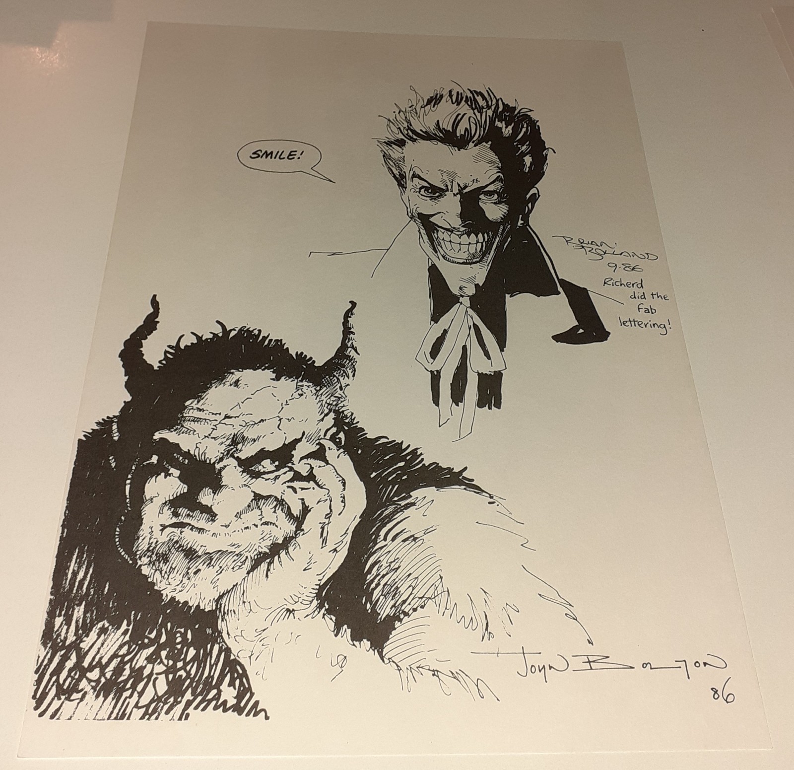 UKCAC 1986 PORTFOLIO Alan Moore Frank Miller Brian Bolland Batman Joker Watchmen