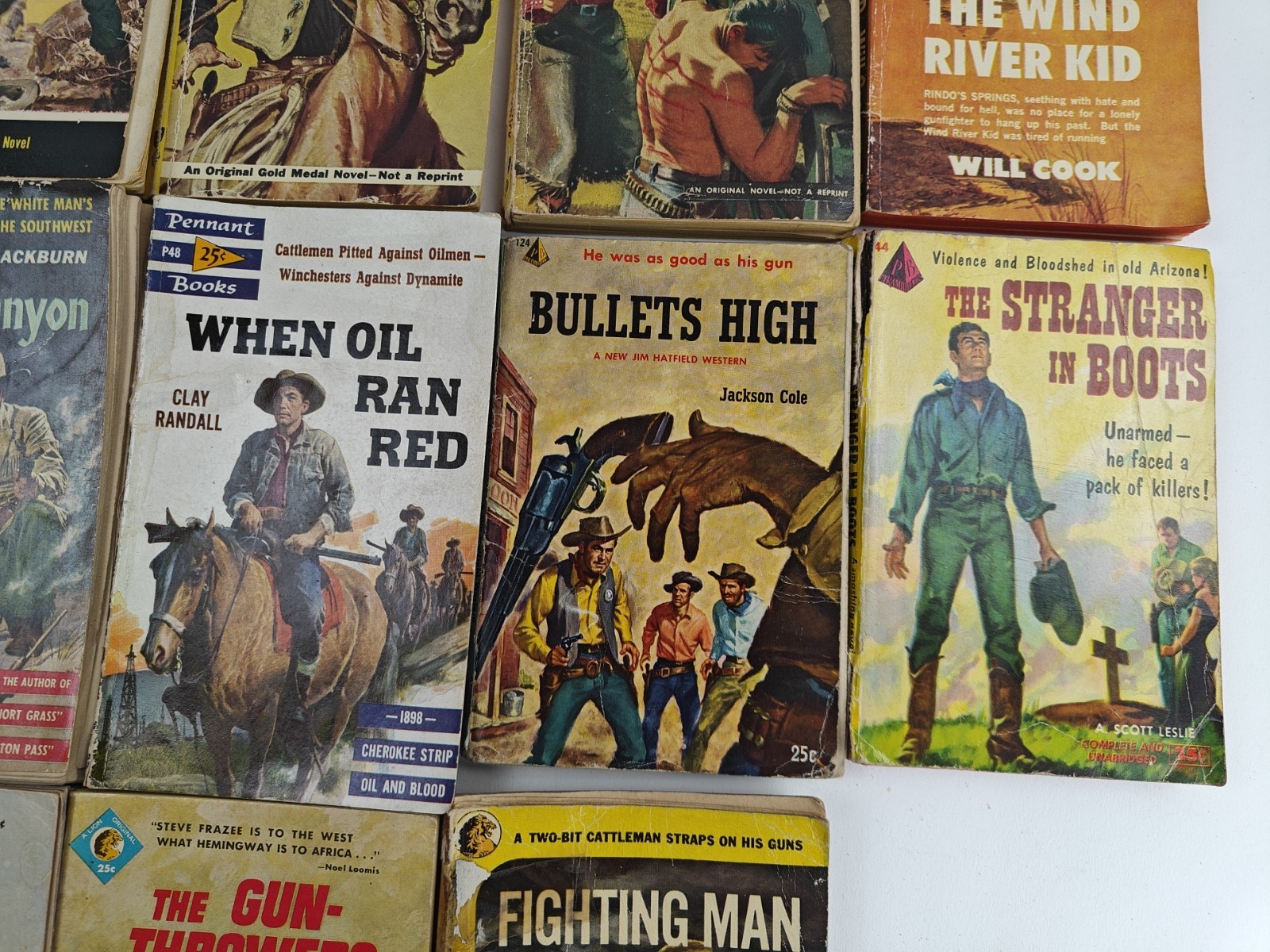 VTG Mixed Publisher Western Paperback Book Lot of 14 Cole, Morgan, Cook, Etc