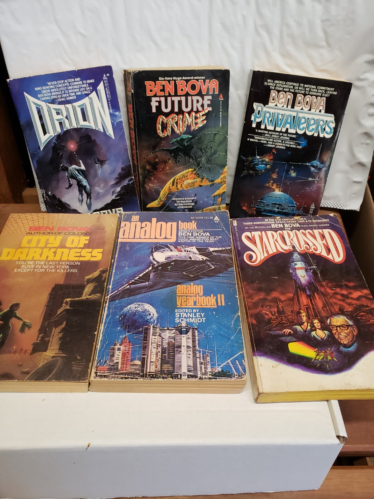 Ben Bova Books Lot of 6, Future Crime, Orion, Starcrossed, Privateers, Analog