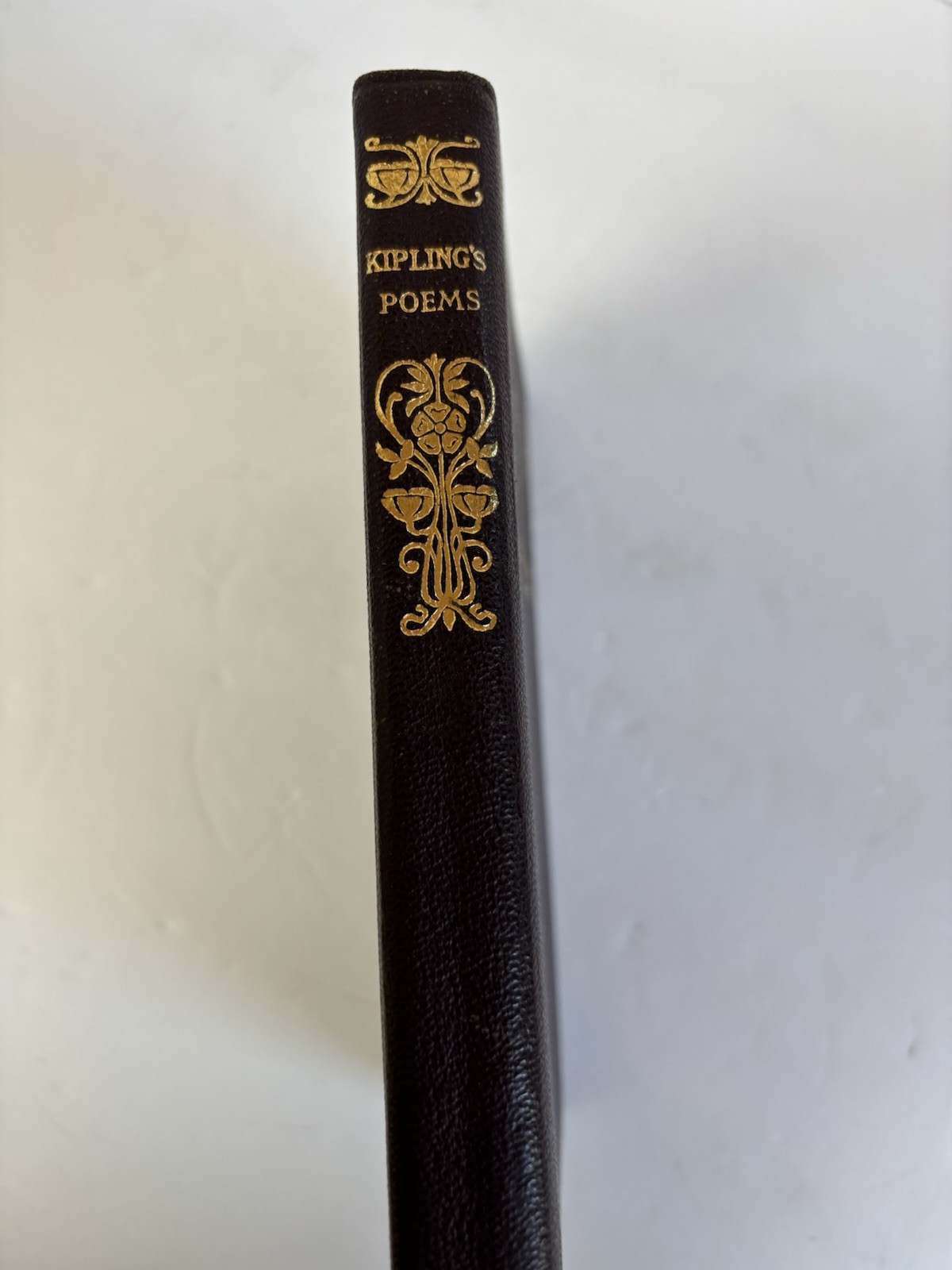 Antique Kipling Poems Leather Bound Book 306 Pages Crowell Publishing New York