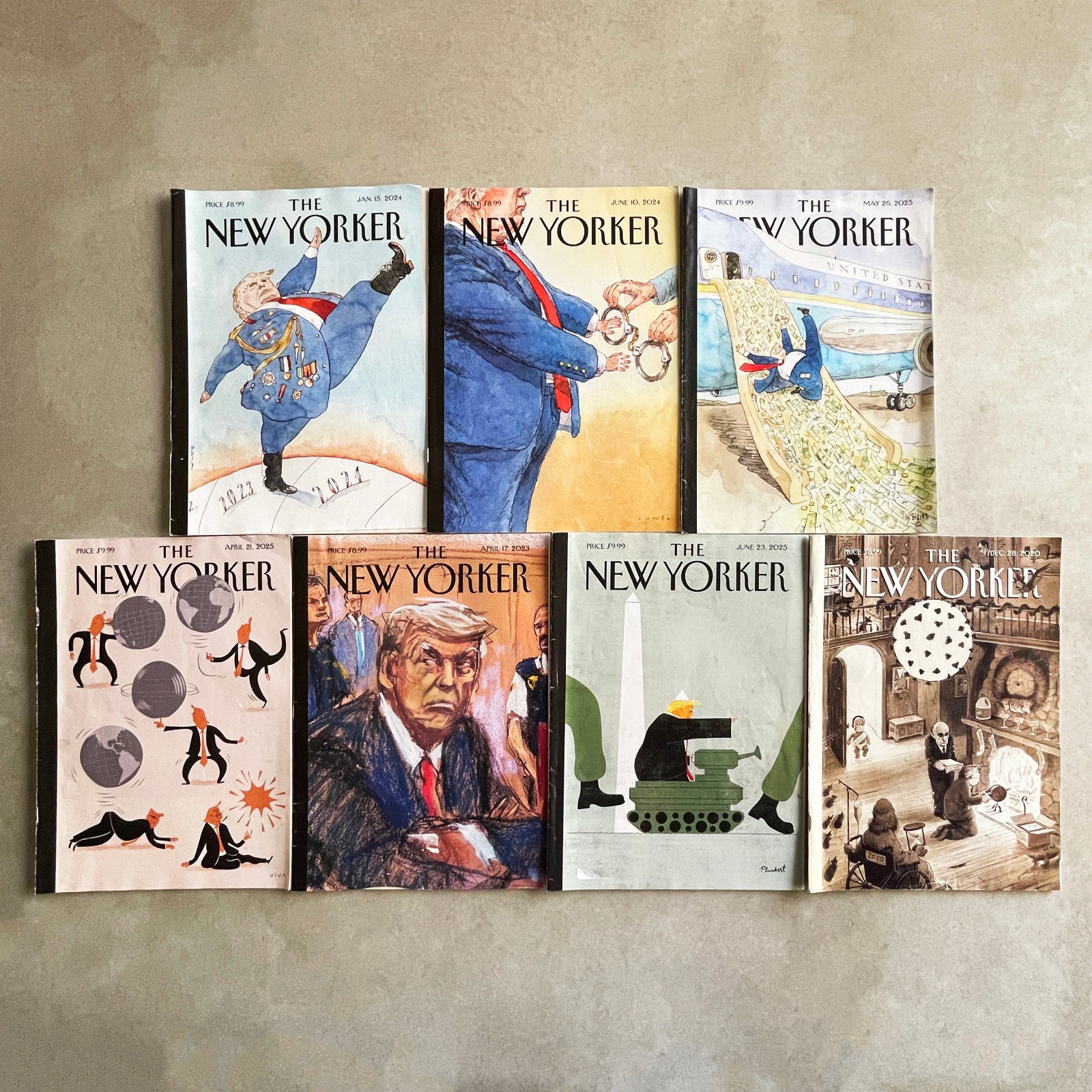 The New Yorker Magazines • 7 Trump Satire Covers • No Subscription Labels