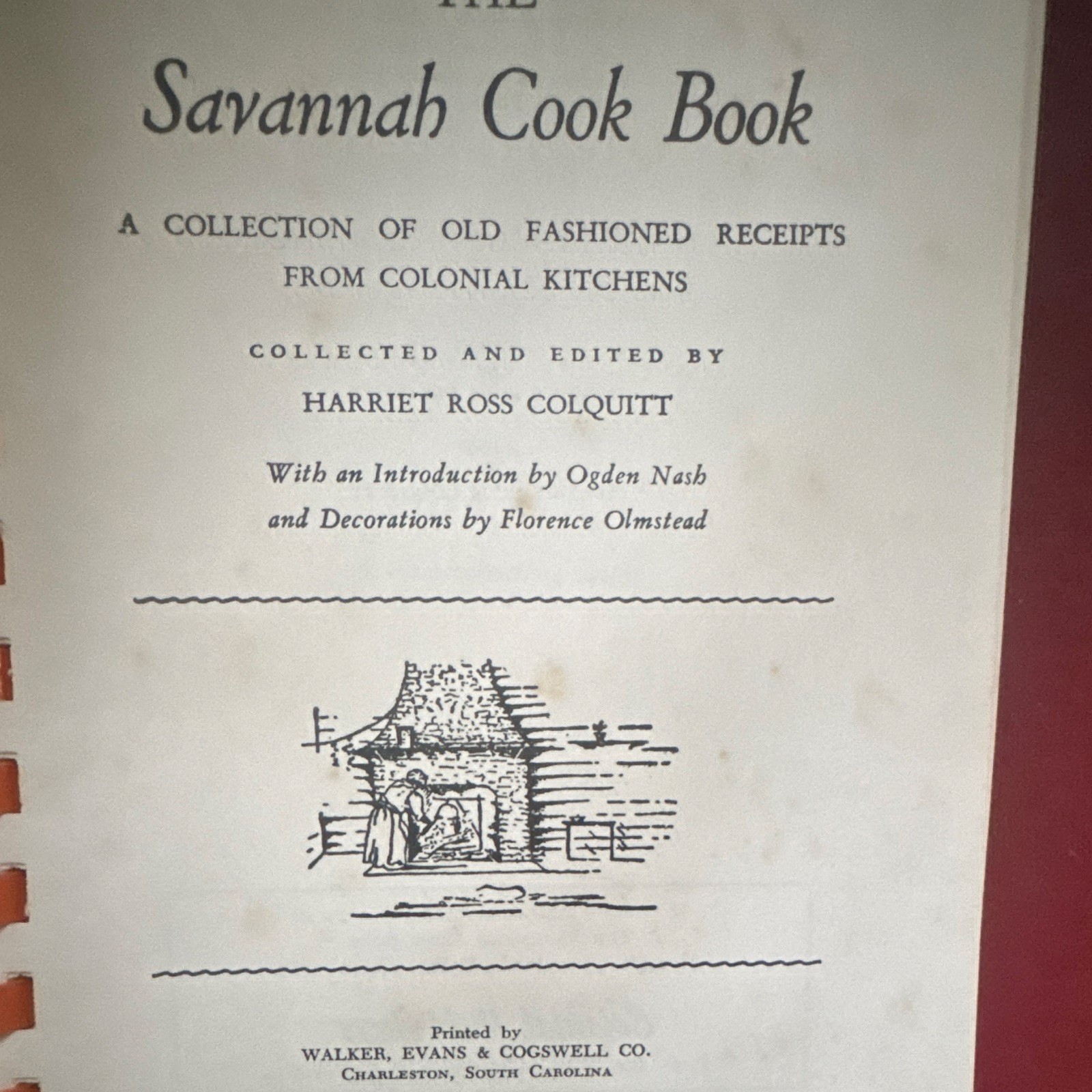 Harriet Ross Colquitt The Savannah Cook Book Illus Brochure 1933 English