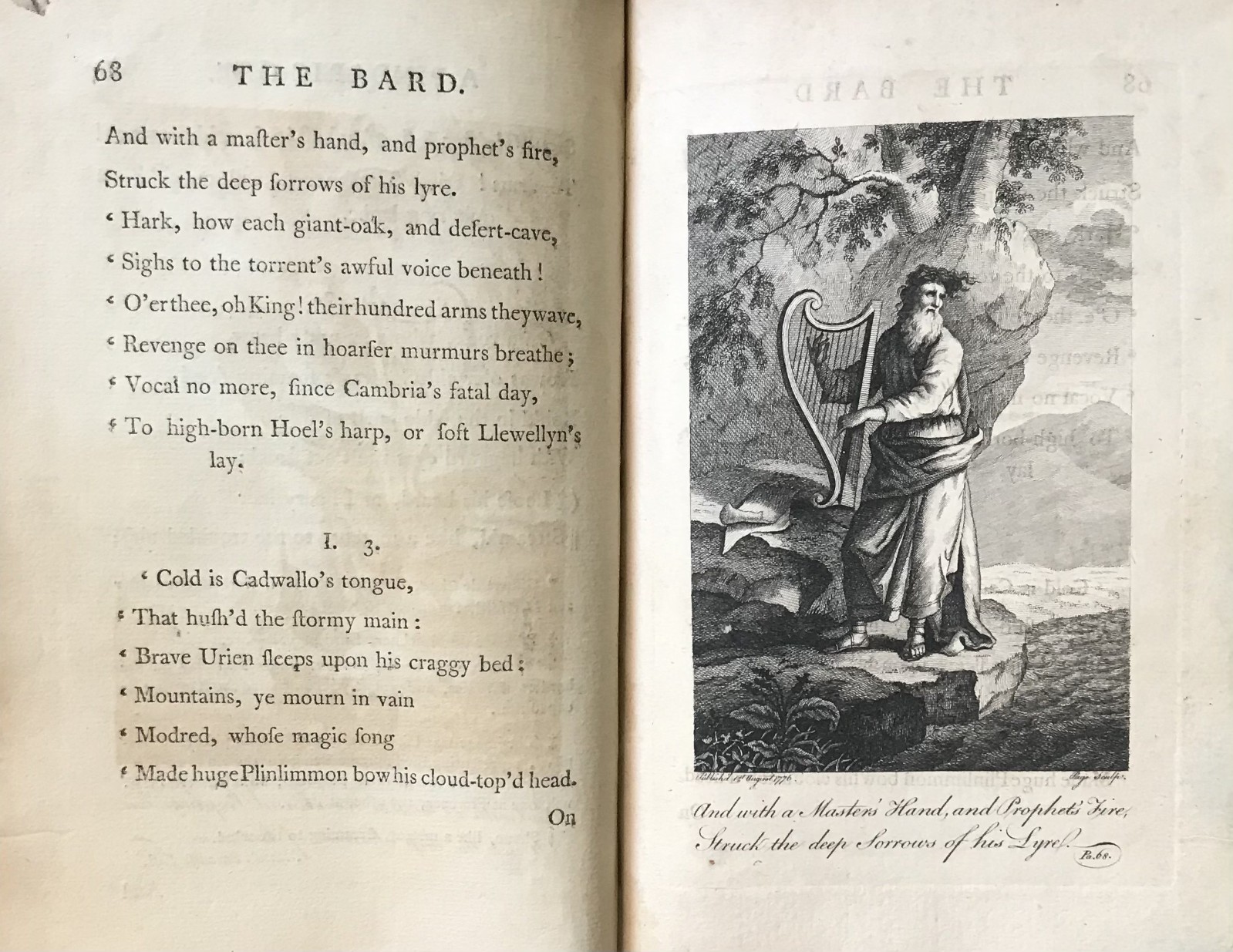 THOMAS GRAY ” POEMS BY MR. GRAY ” 1776 FULL LEATHER VG- 2 ENGRAVINGS