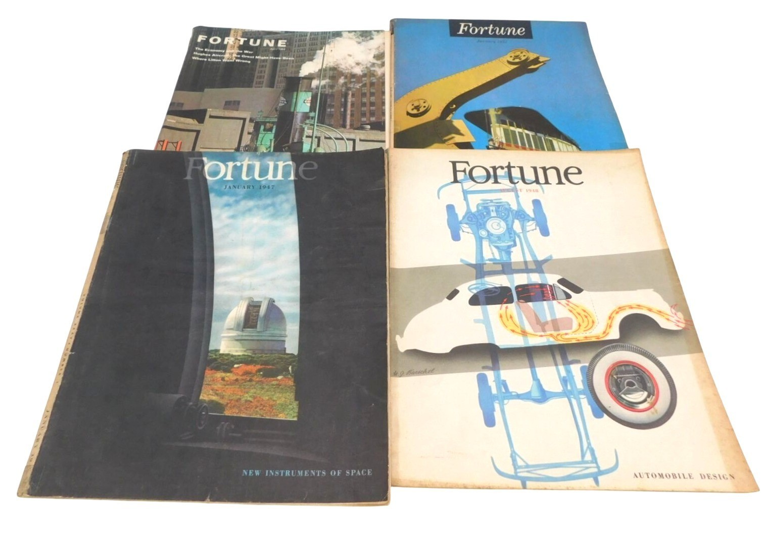 Vintage Fortune Magazines Lot Of 4 1947 1948 1952 1968 Rare Advertisements READ