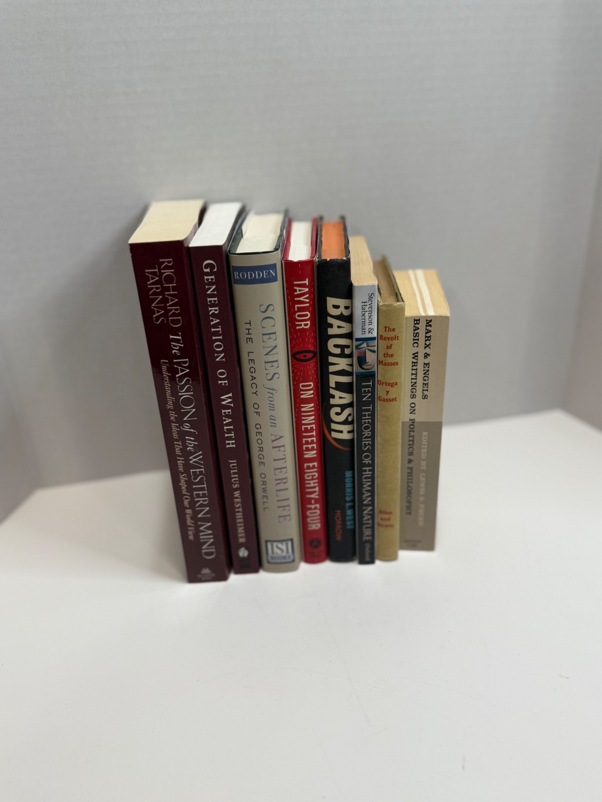 Mixed Lot 8 HC/PB Philosophy & Politics—Orwell, Marx, Ortega, Tarnas