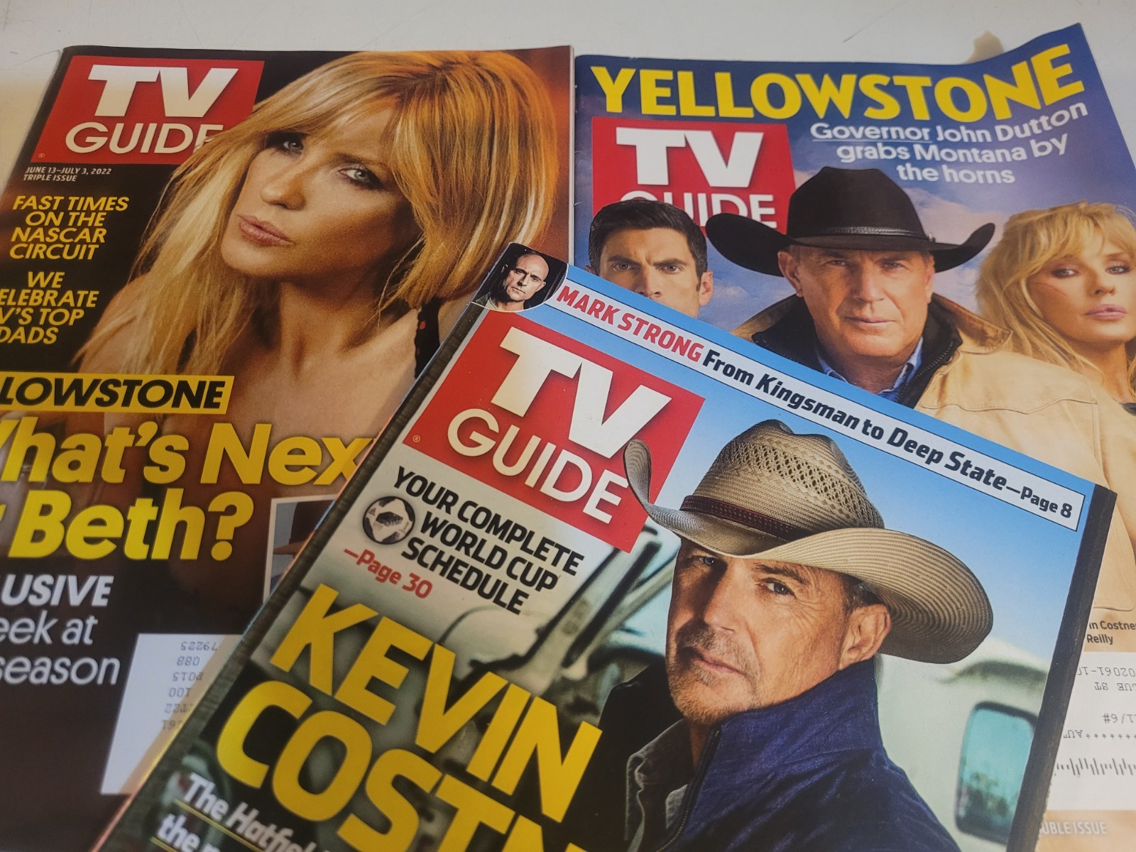 Lot of 3 TV GUIDE Magazines w/ YELLOWSTONE Covers (2020s)