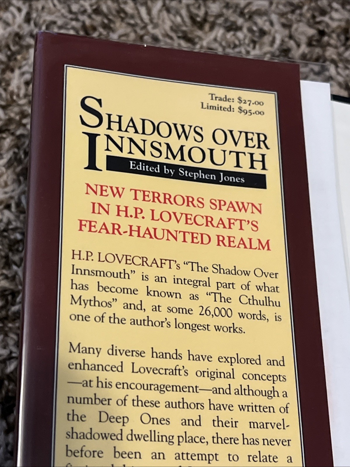 Stephen Jones *RARE* Shadows Over Innsmouth – Lovecraft – 1994 – 1st Print – LTD
