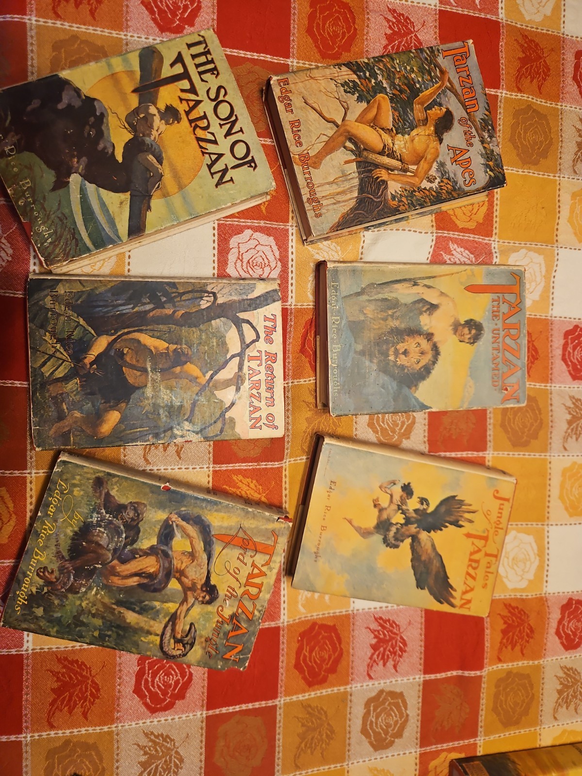 Tarzan Books by Edgar Rice Burroughs Set of 6 Vintage Hardcover Early Printings