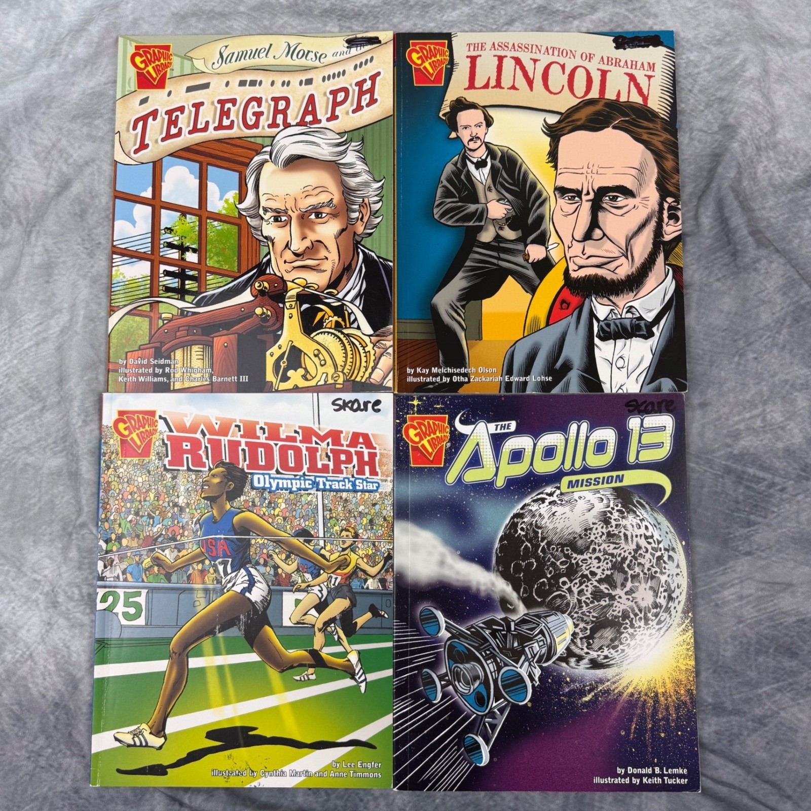 Graphic Library Capstone Press Biography Graphic Novel Lot of 12 History Science