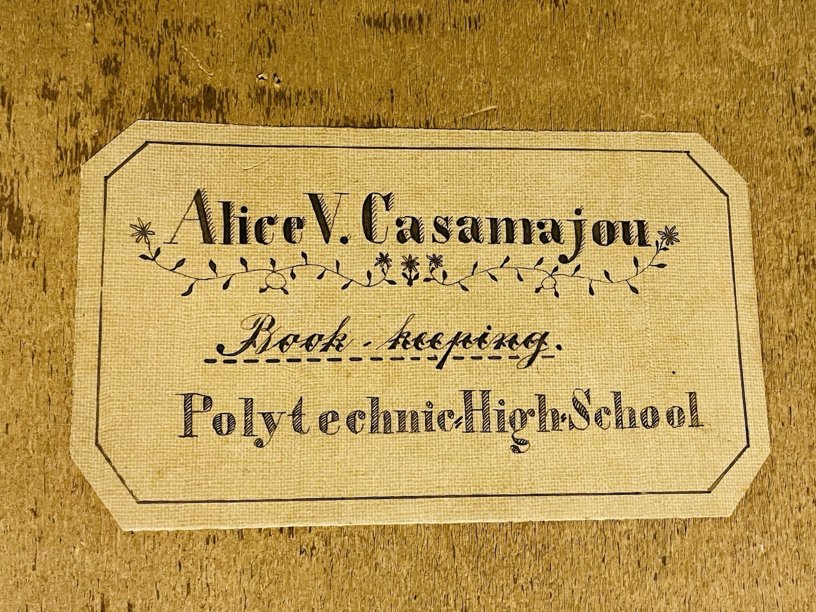Polytechnic High School 1899 Book – Keeping Fine Calligraphy 39 pages