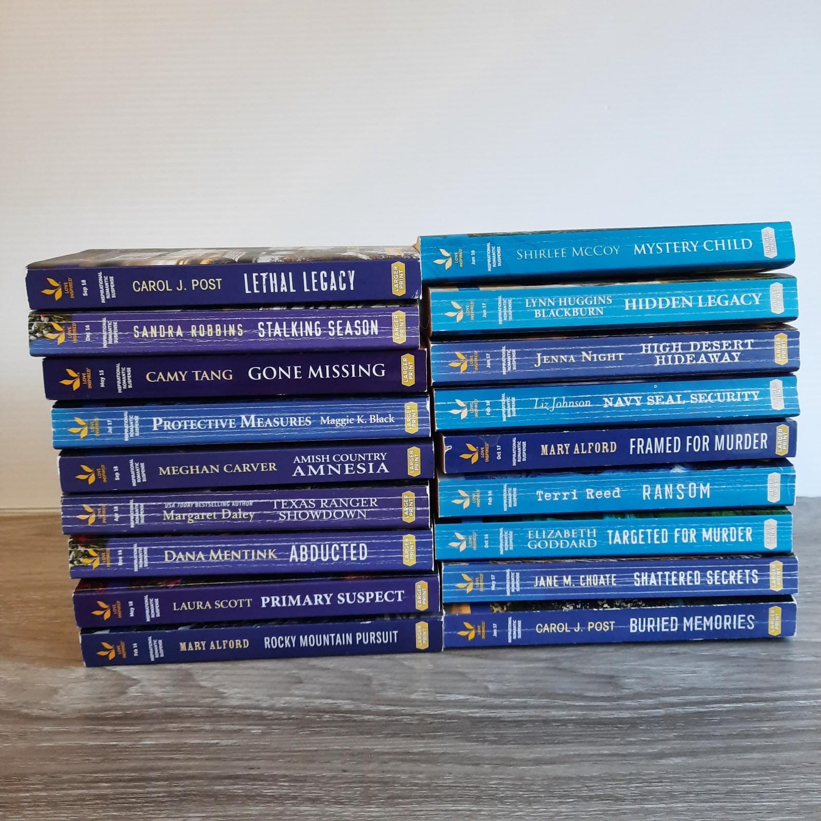 Harlequin Large Print Lot of 18 – Inspirational Suspense PB Amnesia & Danger Ser