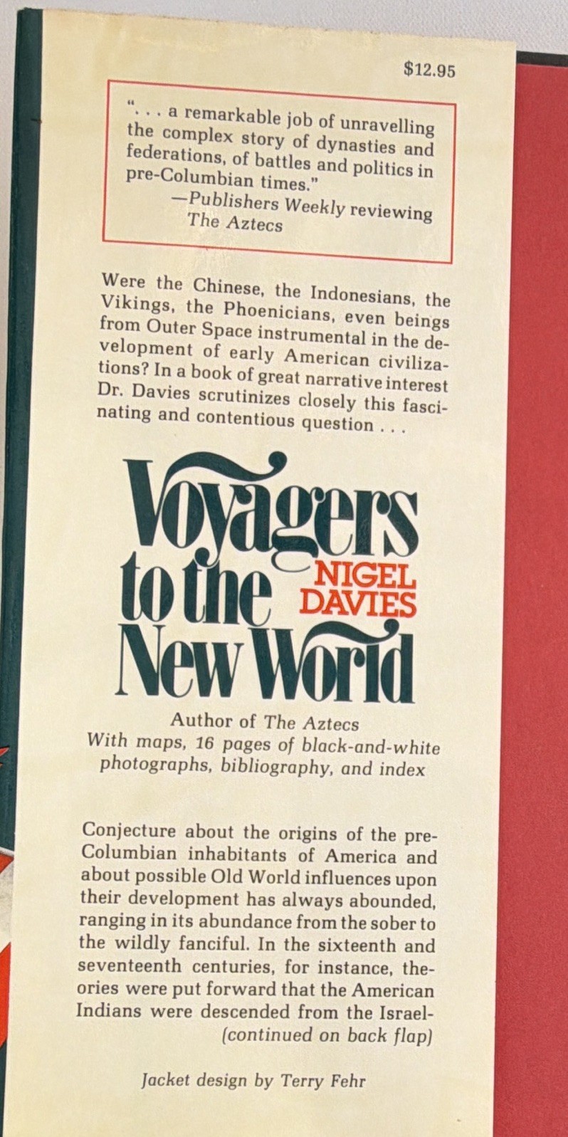 Nigel Davies – Voyagers to the New World (HC, William Morrow, 1979, 1st US, DJ)