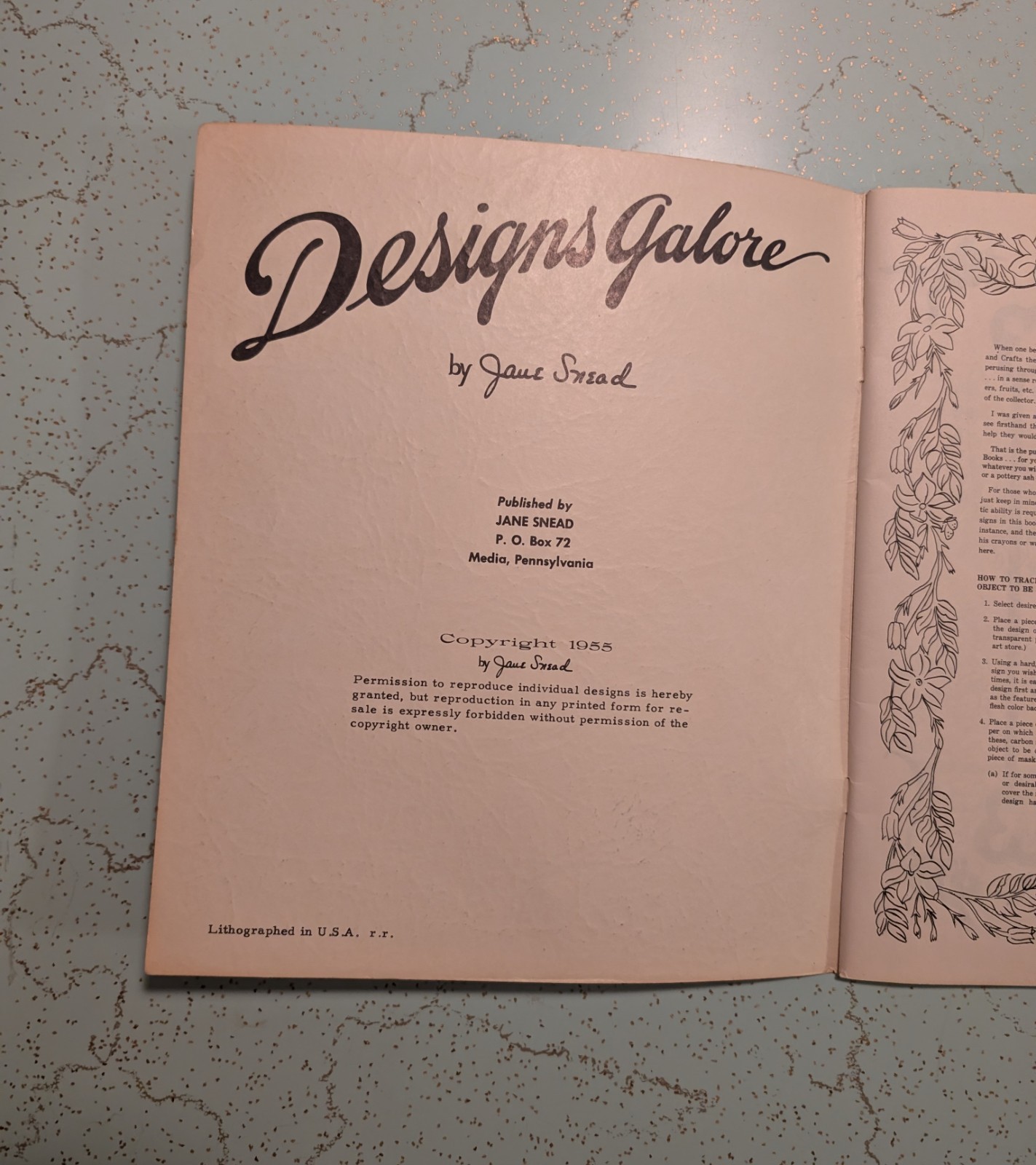 Jane Snead, Designs Galore, Vintage Arts & Crafts Book (1955) 48 Pages